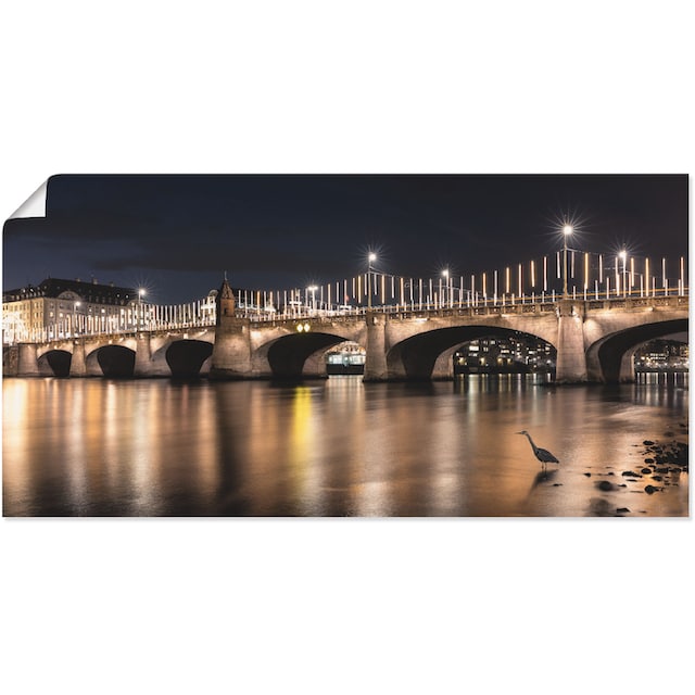 Black Friday Artland Wandbild »Die Mittlere Rheinbrücke«, Brücken, (1 St.),  als Alubild, Leinwandbild, Wandaufkleber oder Poster in versch. Größen |  BAUR