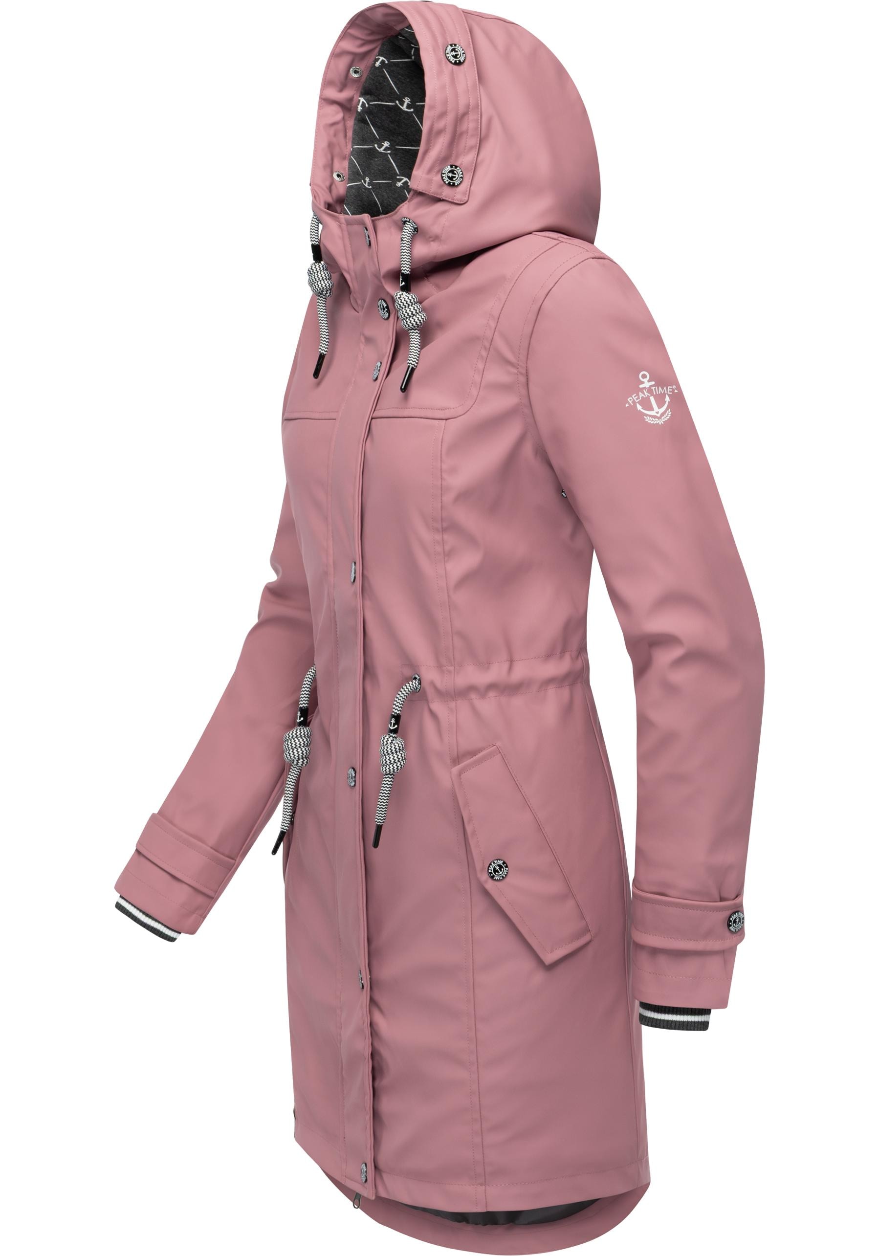 PEAK TIME Regenjacke »L60042«, mit Kapuze, stylisch taillierter Regenmantel für Damen