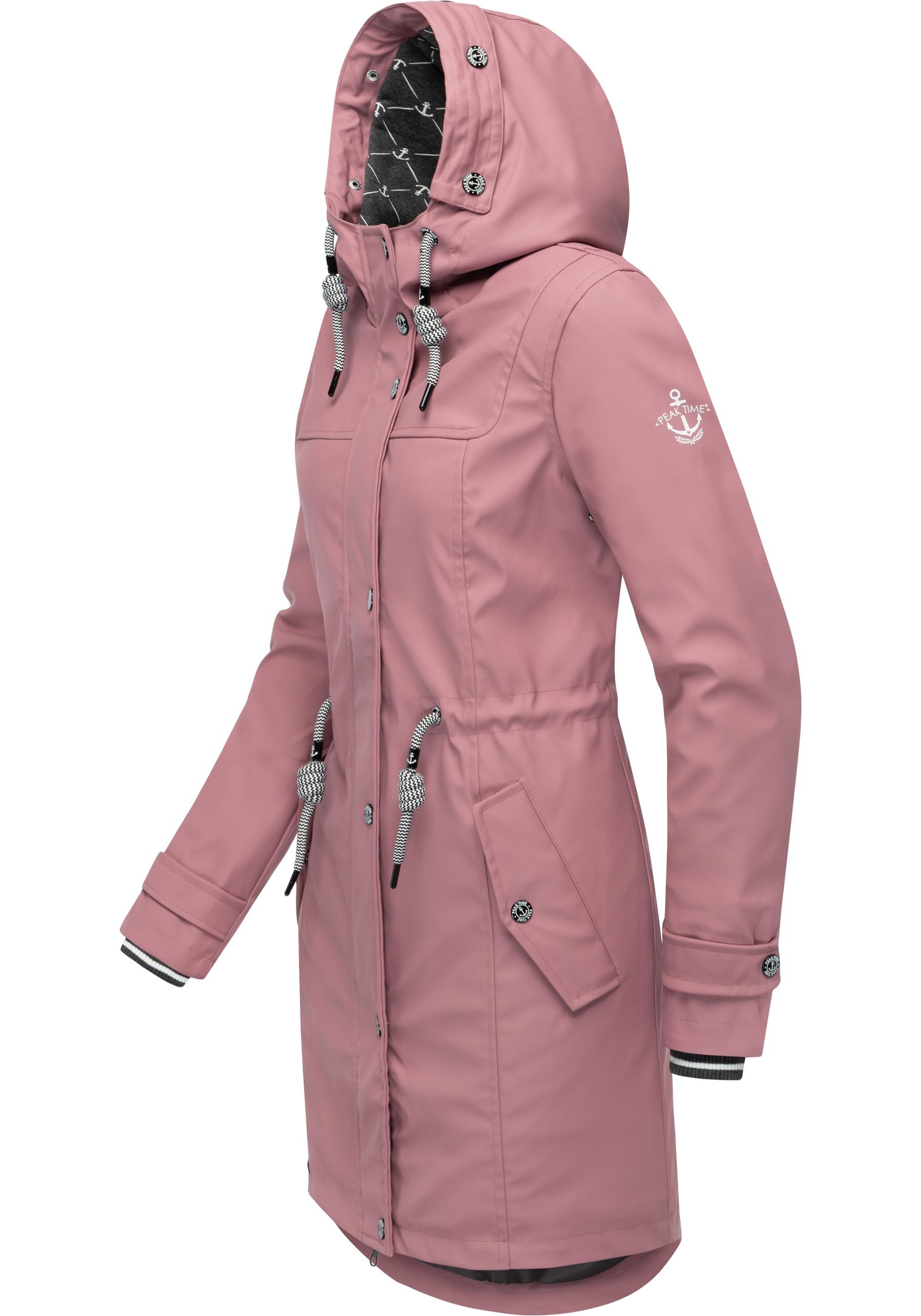 PEAK TIME Regenjacke "L60042" mit Kapuze stylisch taillierter Regenmantel f günstig online kaufen