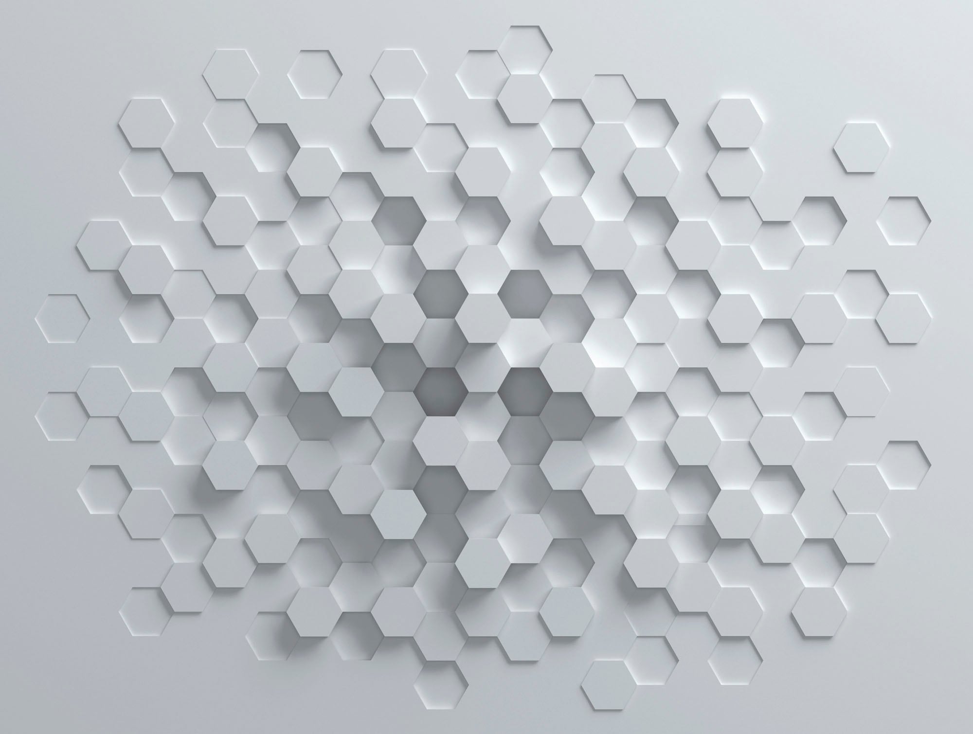 living walls Fototapete »The Wall«, 3D-Optik-matt-geometrisch, Fototapete Geometrisch Tapete 3D Weiß