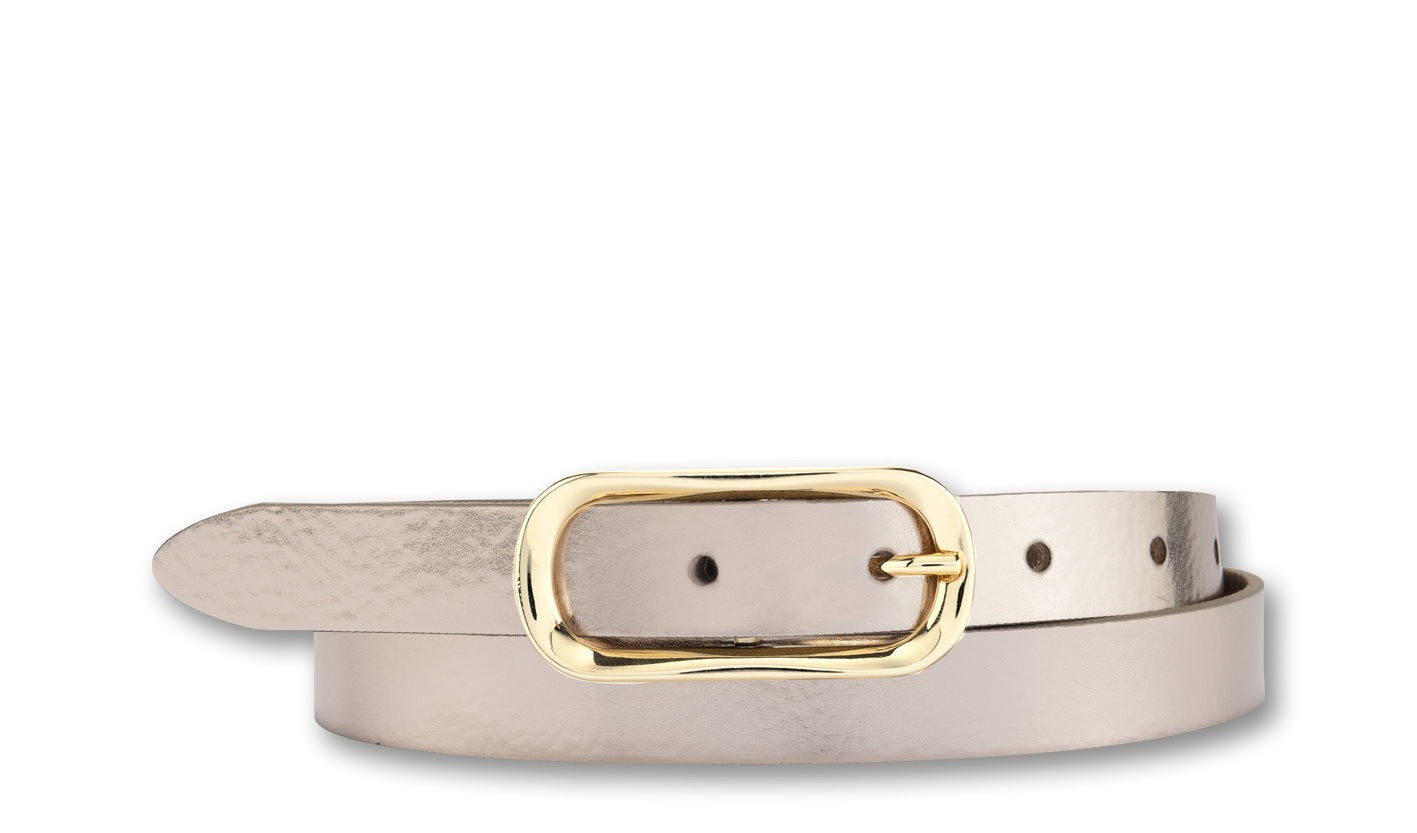 BERND GÖTZ Ledergürtel »Ledergürtel mit ovaler Goldschließe im schmalen Stil«