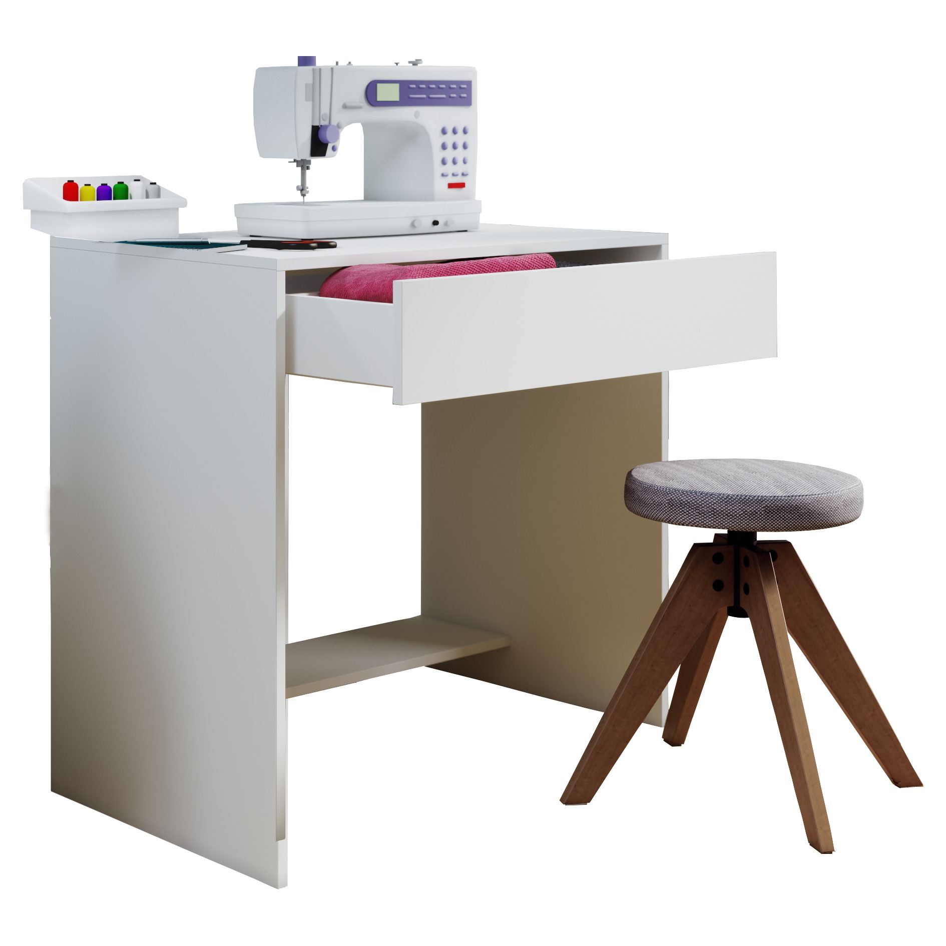 Schreibtisch VCM, B:77cm T:50cmweiß, Büro, Tische, "Holz Schreibtisch Computertisch Bürotisch Nitolda"