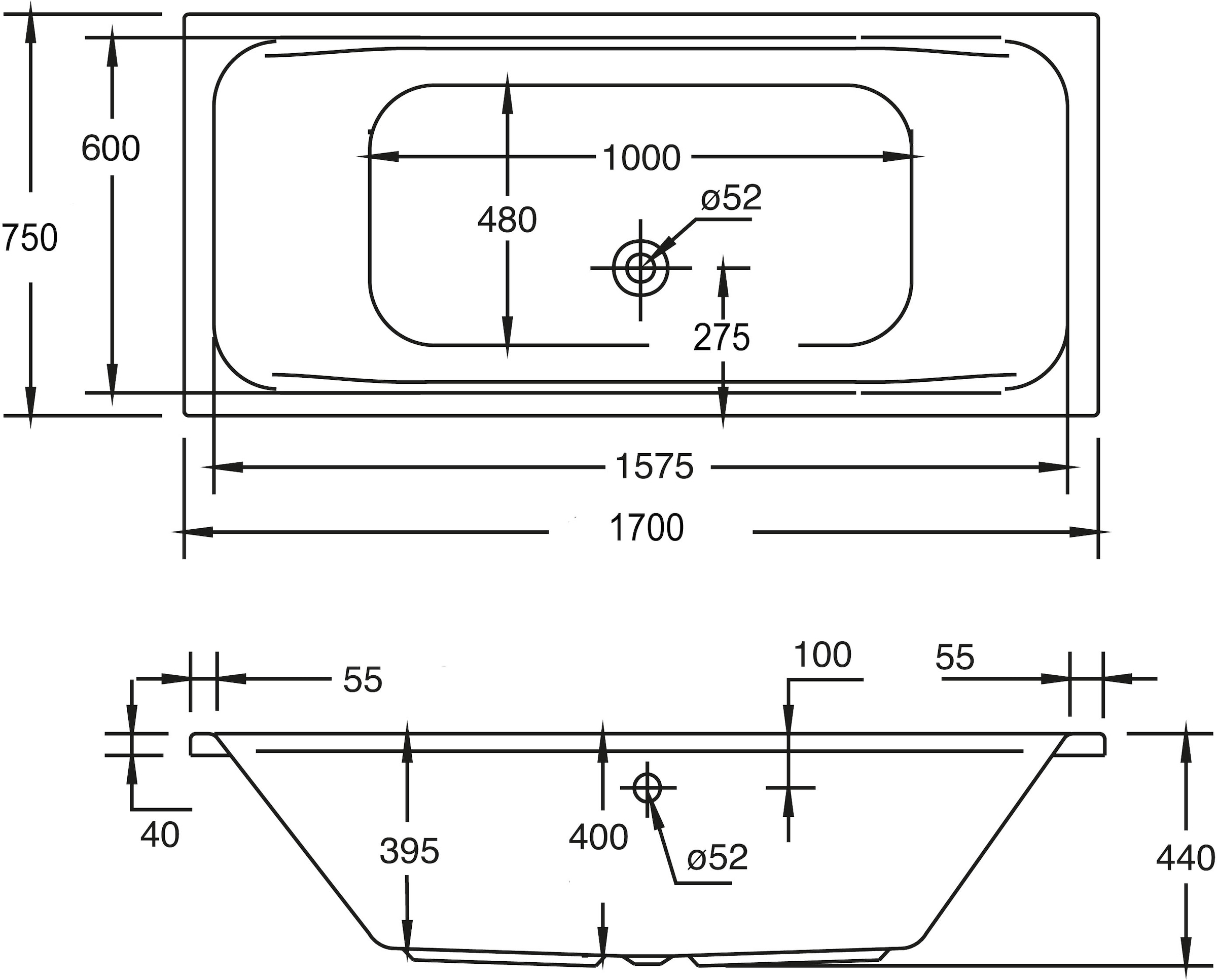 OTTOFOND Whirlpool-Badewanne »Malta«, (Komplett-Set), Typ Premium, 170x75 cm