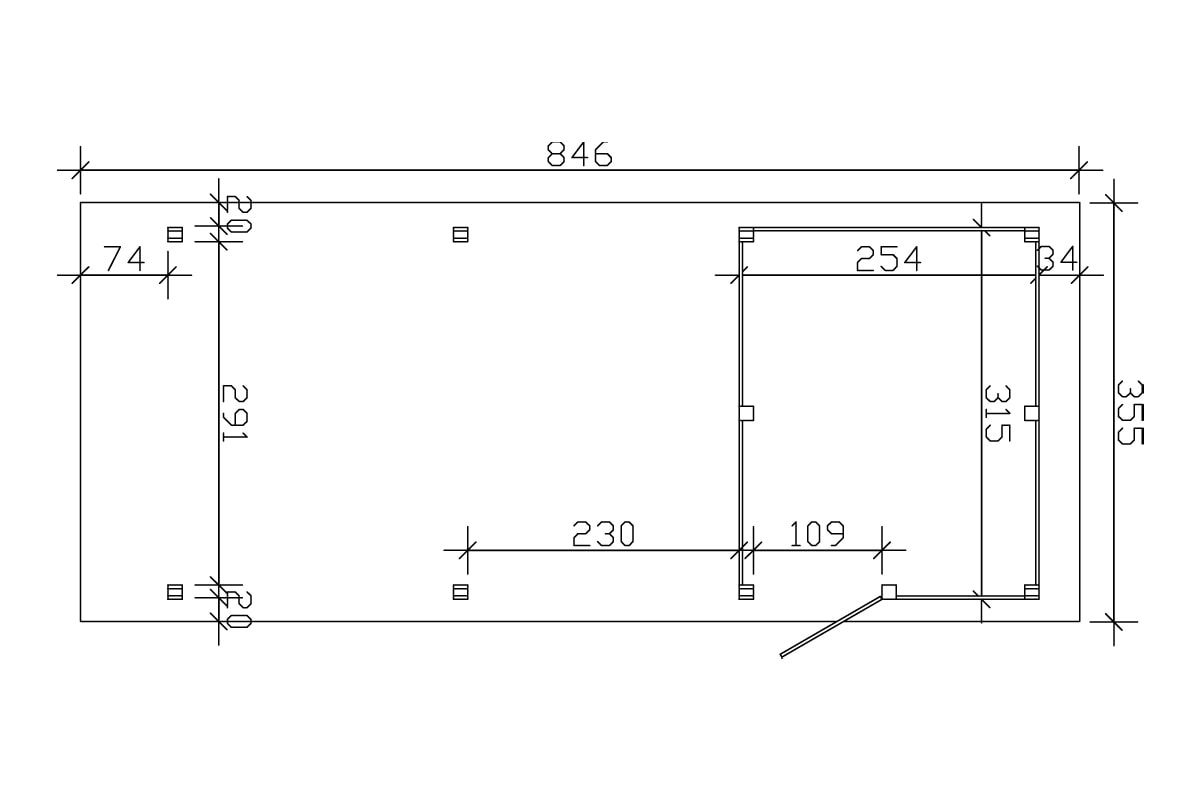 Skanholz Einzelcarport »Spessart«, 291 cm, dunkelgrau