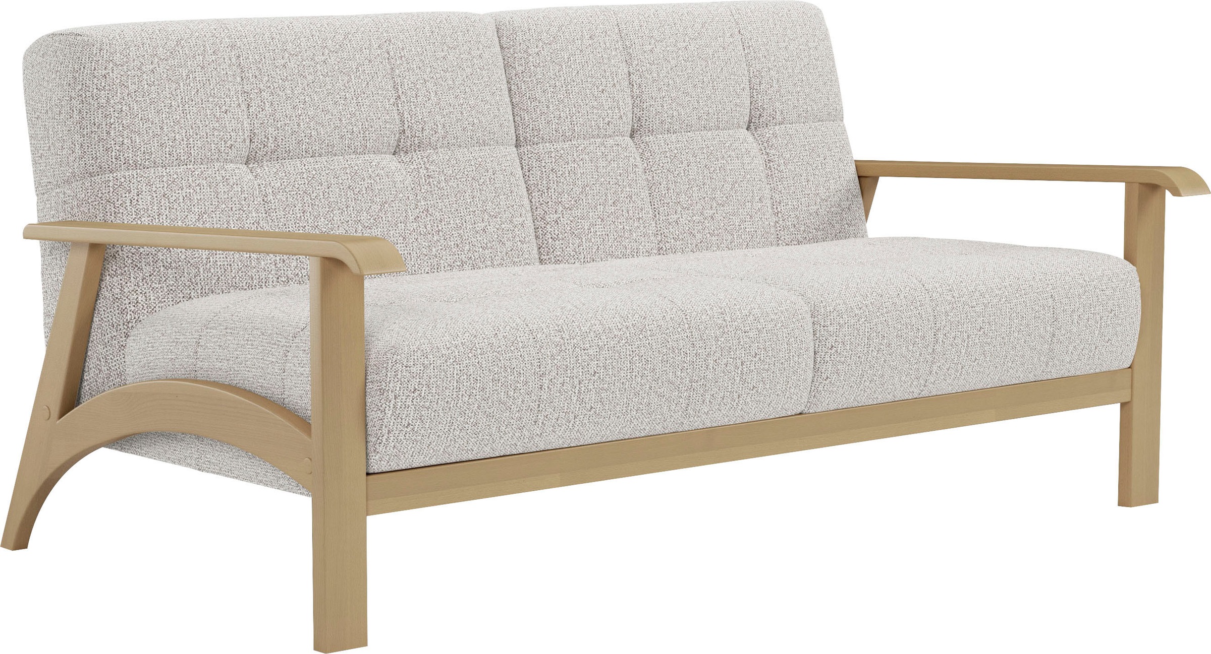 sit&more 2,5-Sitzer »Billund«, Armlehnen aus Buchenholz in natur, verschiedene Bezüge und Farben
