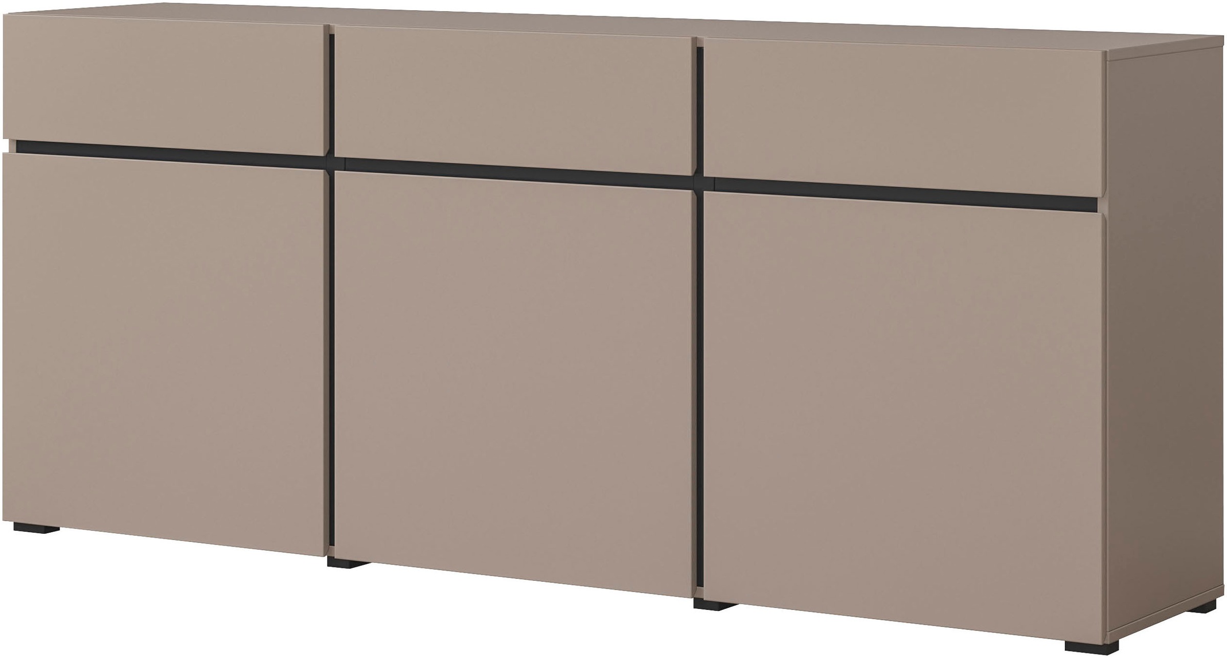 INOSIGN Kommode "Cross,Breite 180 cm, moderne grifflose Kommode,3 Türen/3 S günstig online kaufen