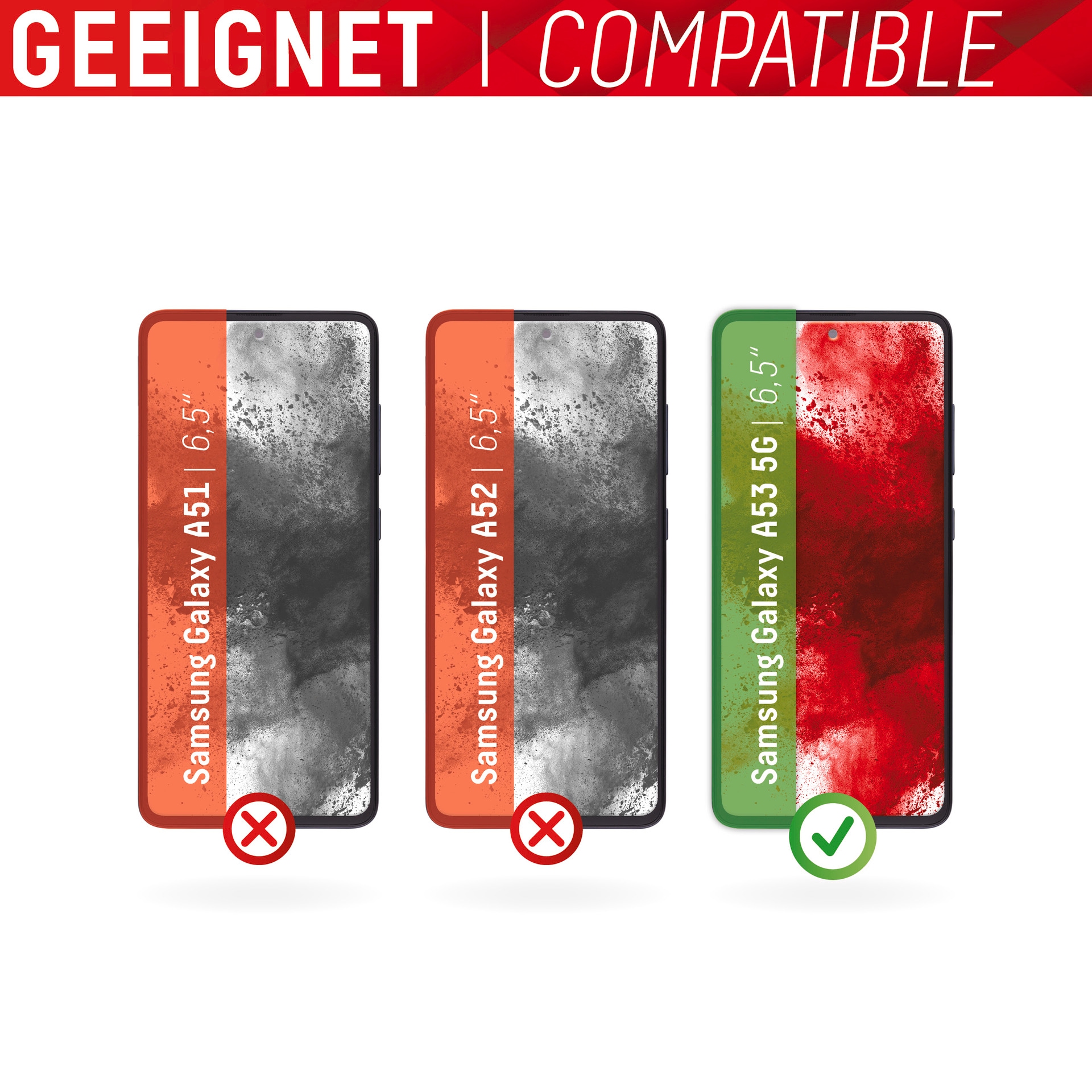 Displex Displayschutzglas »Real Glass + Case«, für Samsung Galaxy A53 5G, Rundumschutz bestehend aus Screen Protector und Case