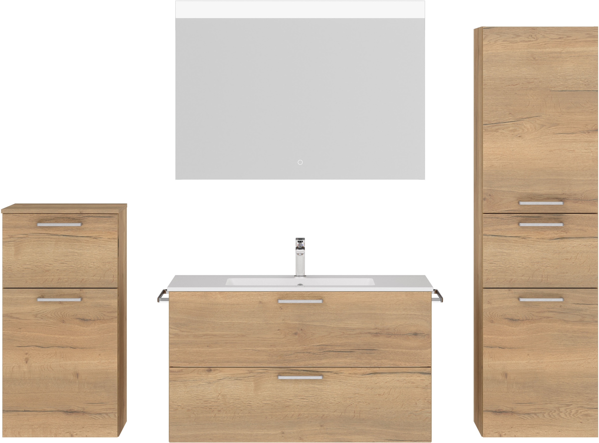 nobilia Badmöbel-Set "Tolvina" vormontiert, mit Soft-Close, 4 Stk. tlg. günstig online kaufen