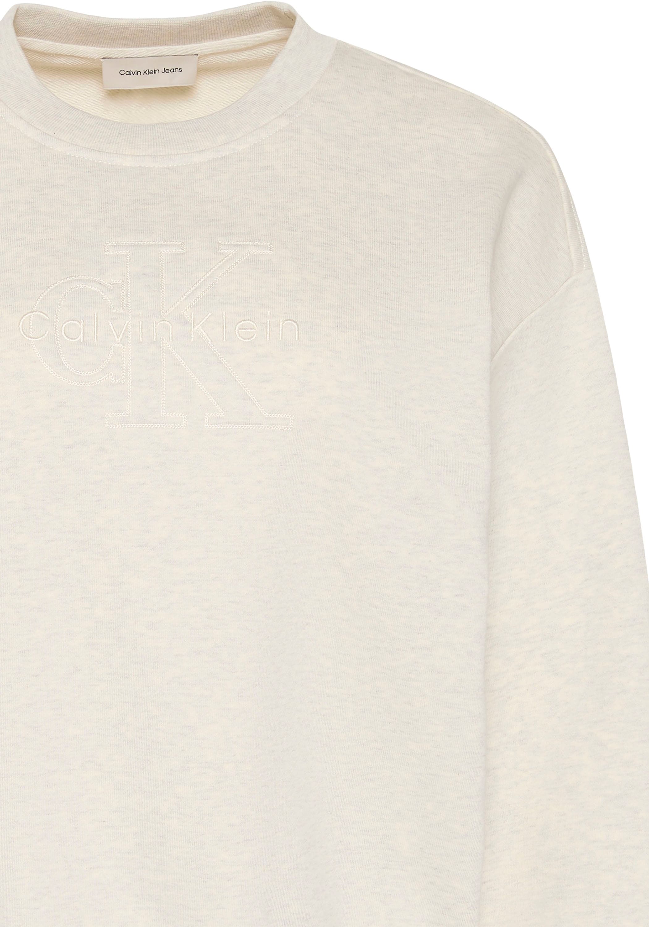 Calvin Klein Jeans Sweater »EMBOSSED MONOLOGO«, Regular fit mit Rundhalsausschnitt
