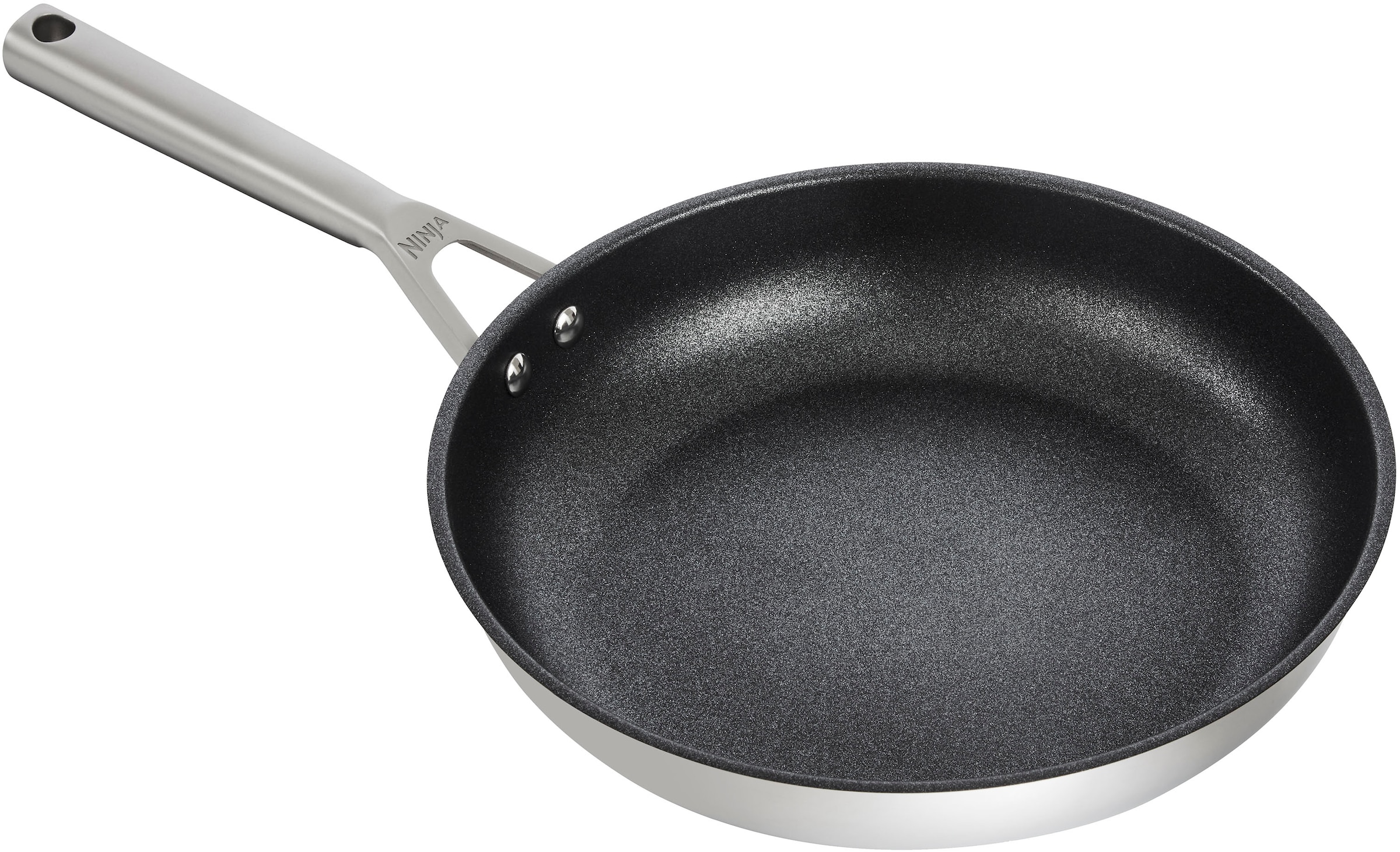 NINJA Bratpfanne "Ninja ZEROSTICK Edelstahl-Pfanne C600DE", Ø 28cm + Höhe 9,3cm, silber, Pfannen, Edelstahl mit Aluminiumbeschichtung für Braten bei