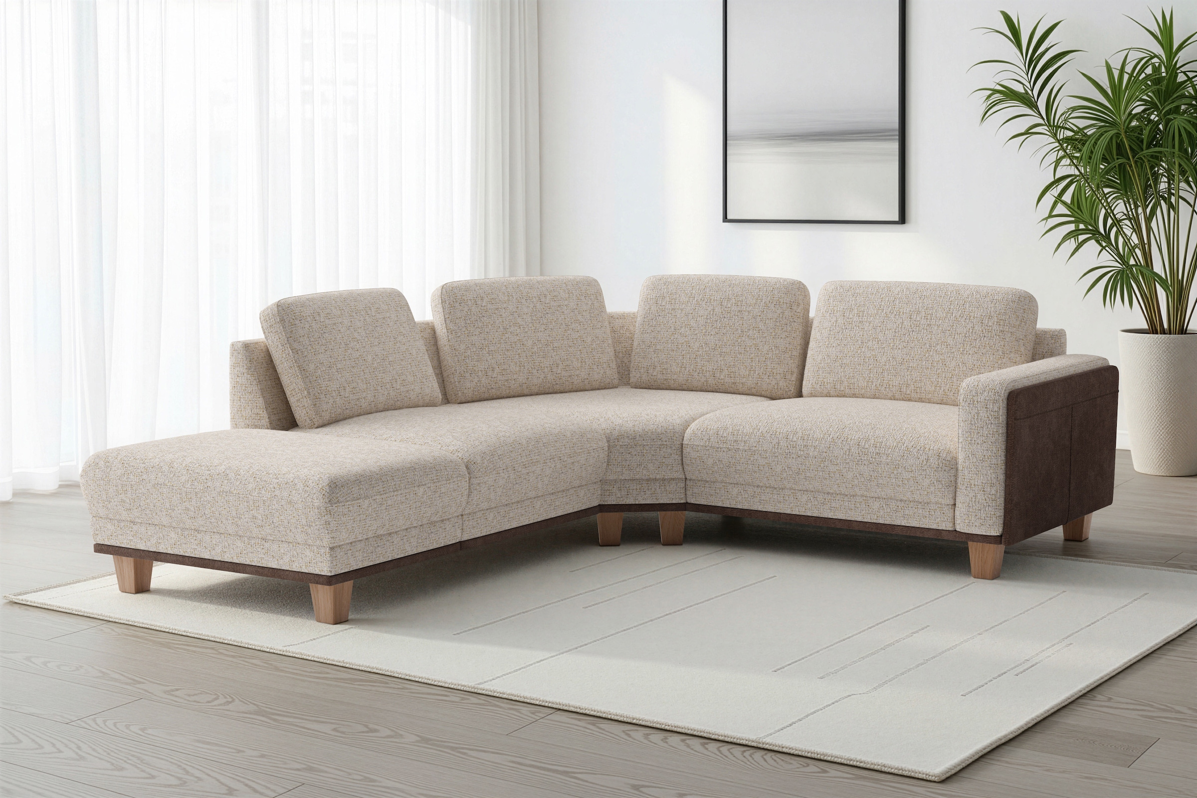 sit&more Ecksofa "Concept" Modernes Sofa in drei Fußfarben zur Auswahl