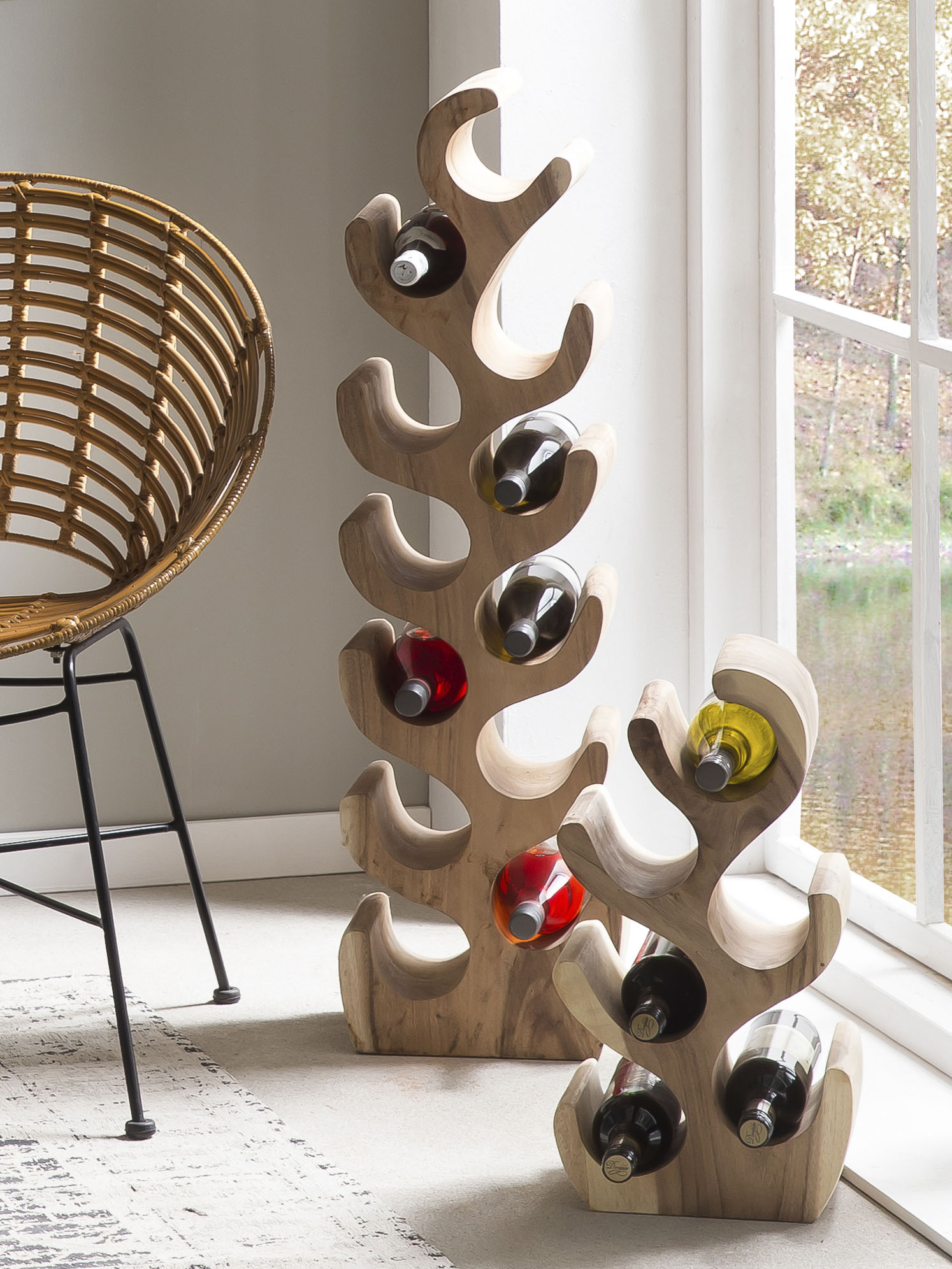 SIT Weinregal "Orléans aus Suarholz in Natur für 6 Flaschen" 50 cm hohes Flaschenregal mit platzsparendem Design