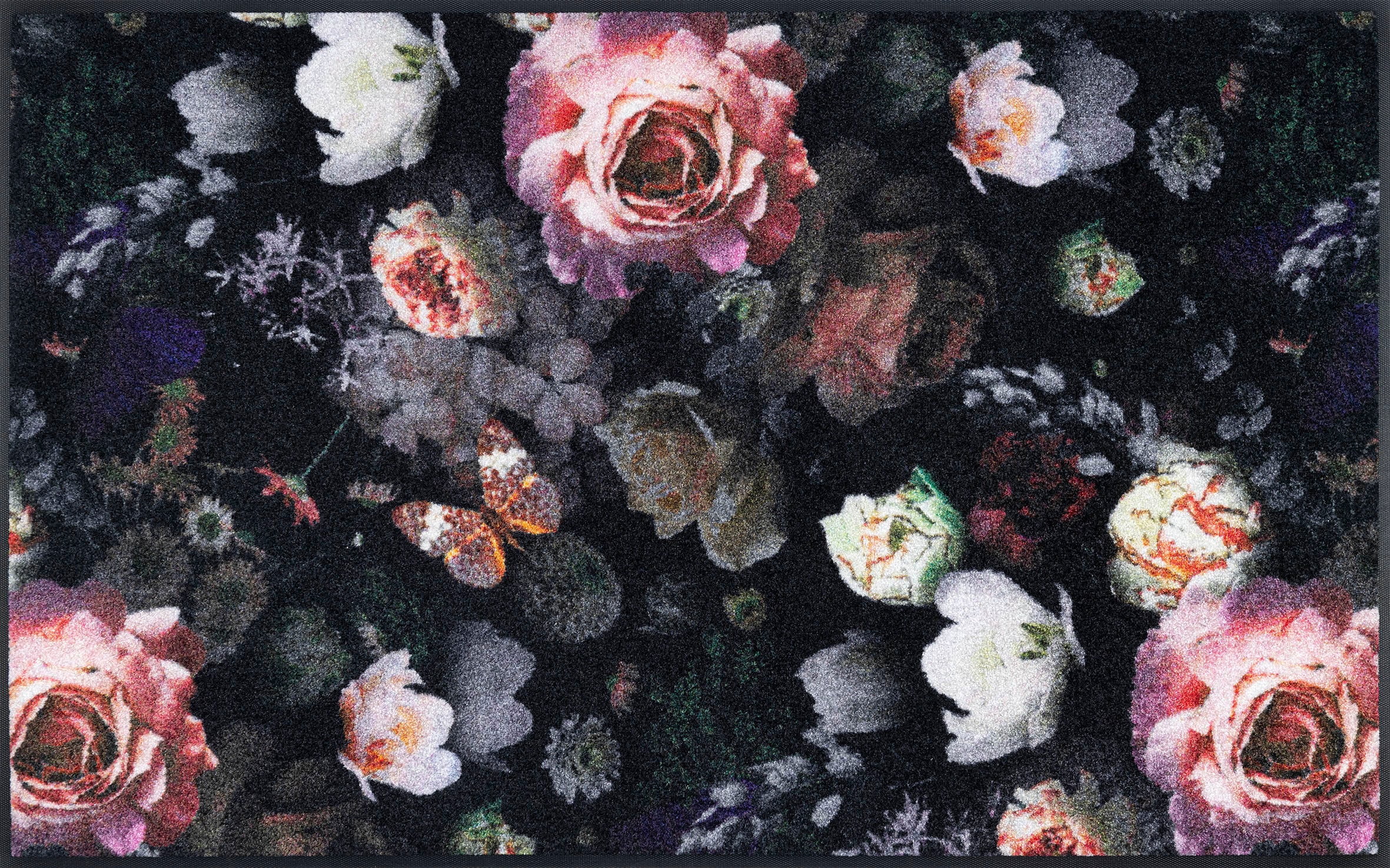 wash+dry by Kleen-Tex Teppich »Night Roses«, rechteckig, Motiv Rosen, rutschhemmend, In- und Outdoor geeignet, waschbar