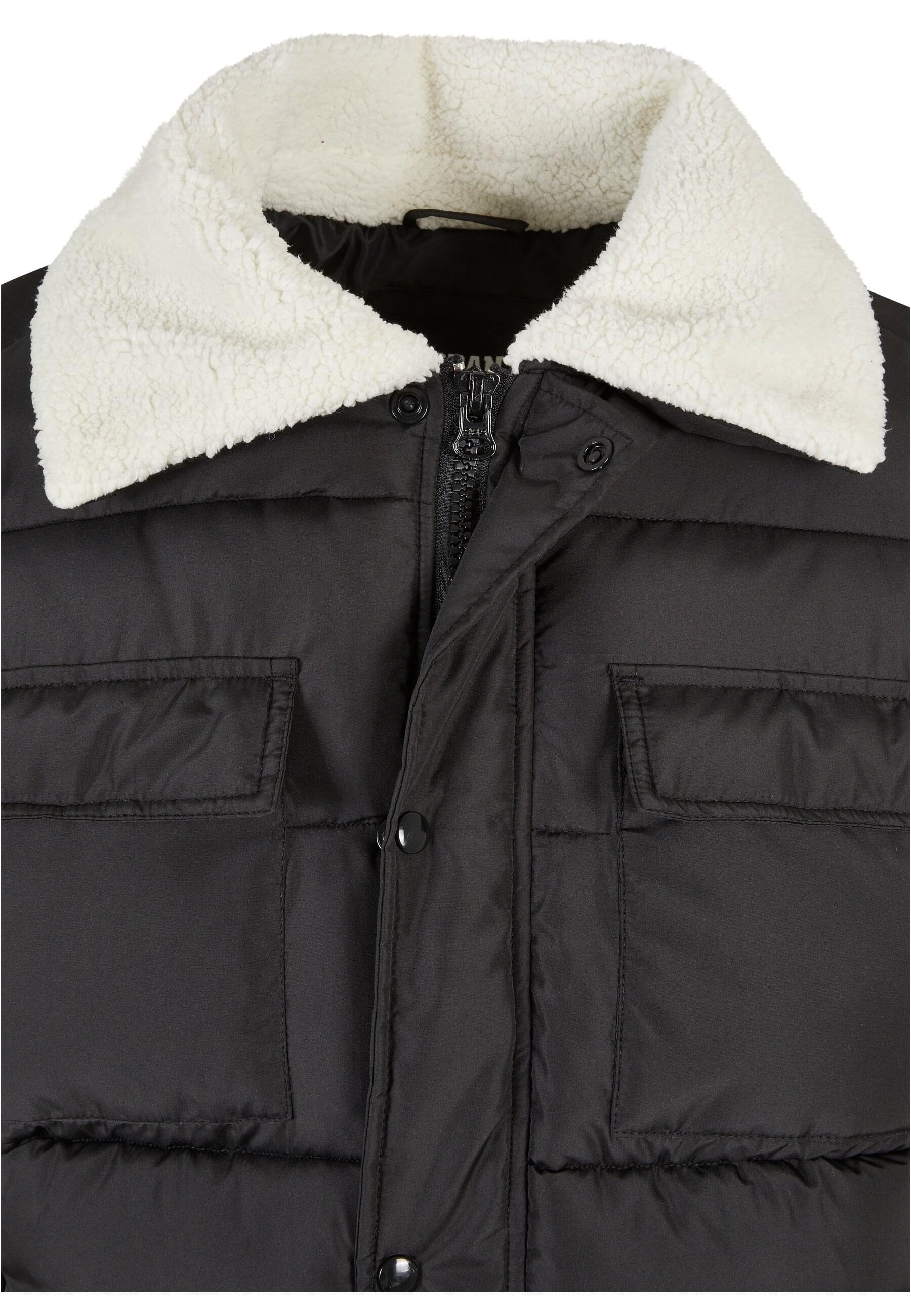 URBAN CLASSICS Winterjacke »Urban Classics Herren Sherpa Collar Padded Shirt Jacket«, (1 St.), ohne Kapuze