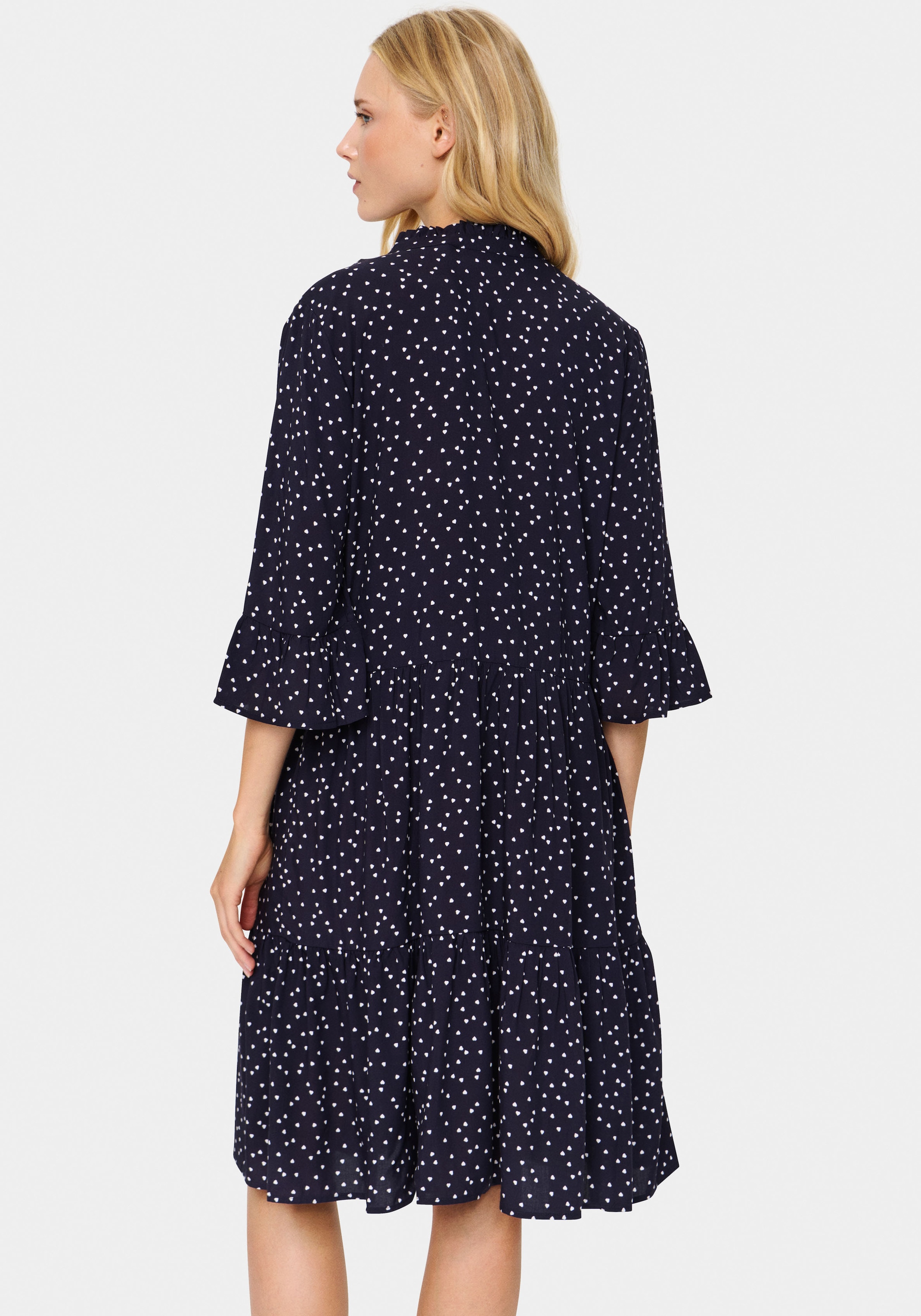 Saint Tropez Blusenkleid »EdaSZ Dress«, mit Volant und 3/4 Ärmel