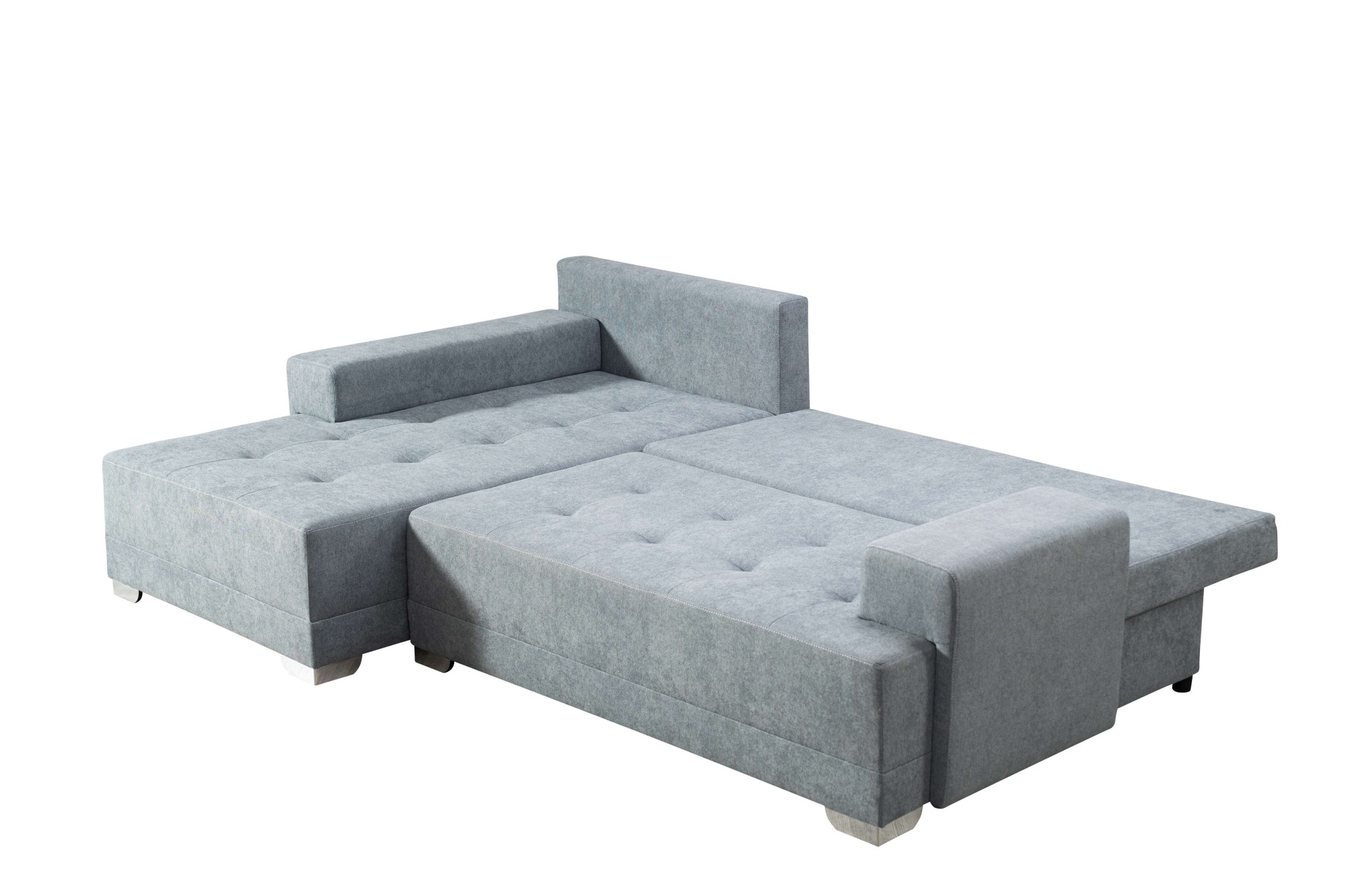 INOSIGN Ecksofa »Riverton, mit Bettfunktion (125/215 cm) und Bettkasten, Struktur«, inkl. loser Zier- und Ruckenkissen, Recamiere beidseitig montierbar