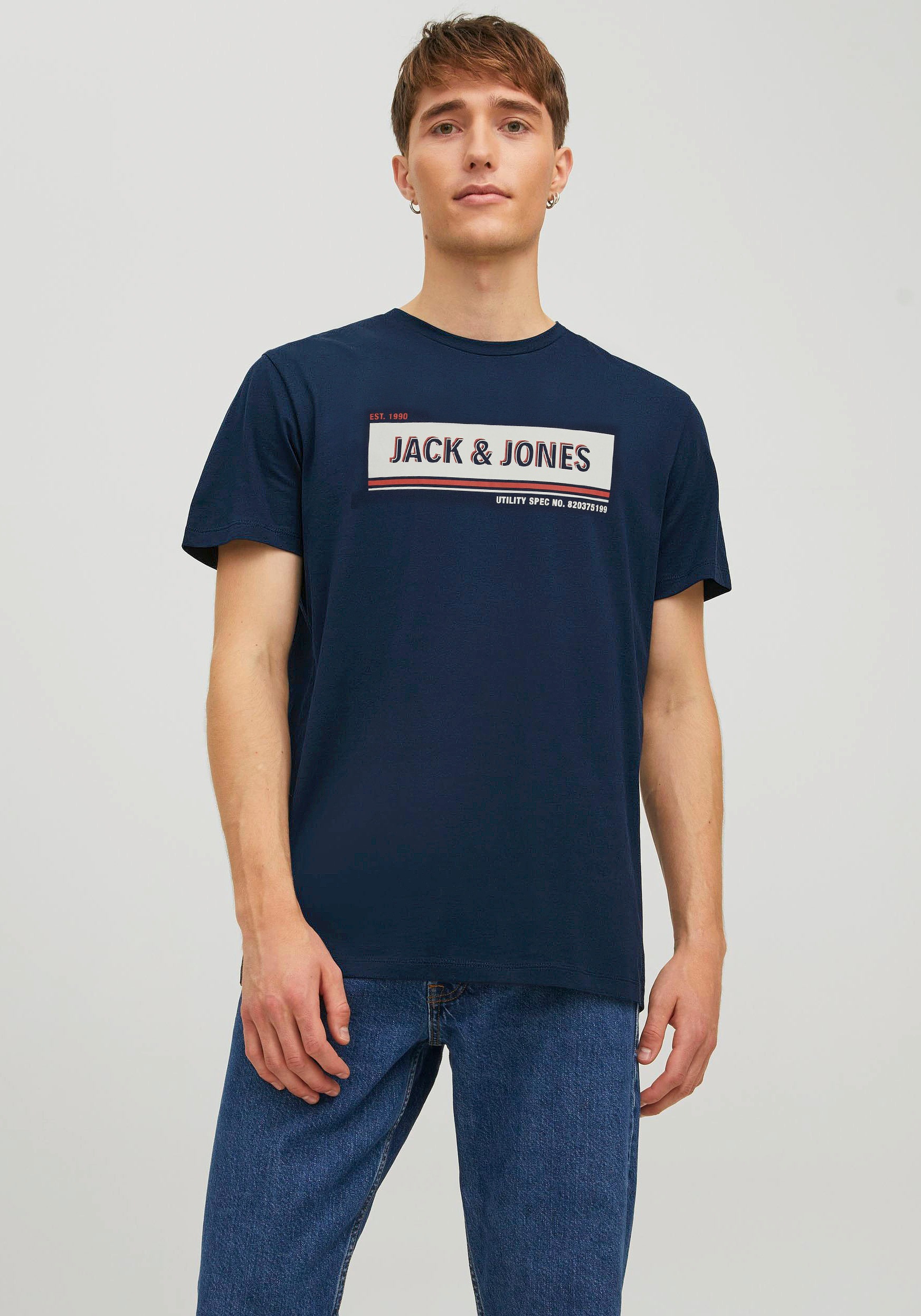 JACK & JONES Jcosplash Ocean Tee SS Crew Neck Fst Camiseta Para Hombre