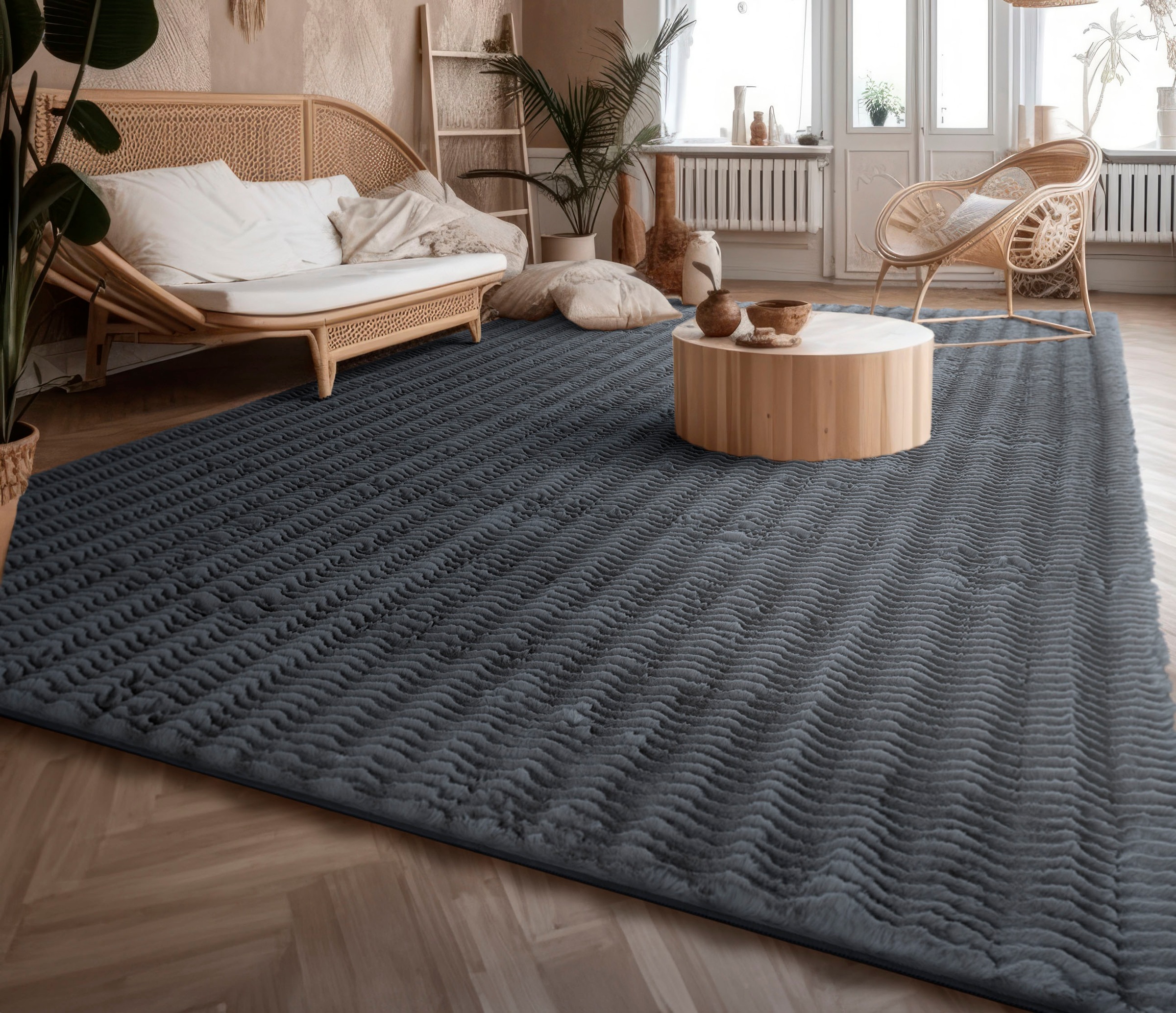 Paco Home Hochflor-Teppich "Arnheim 743" rechteckig 27 mm Höhe Uni Farben, günstig online kaufen
