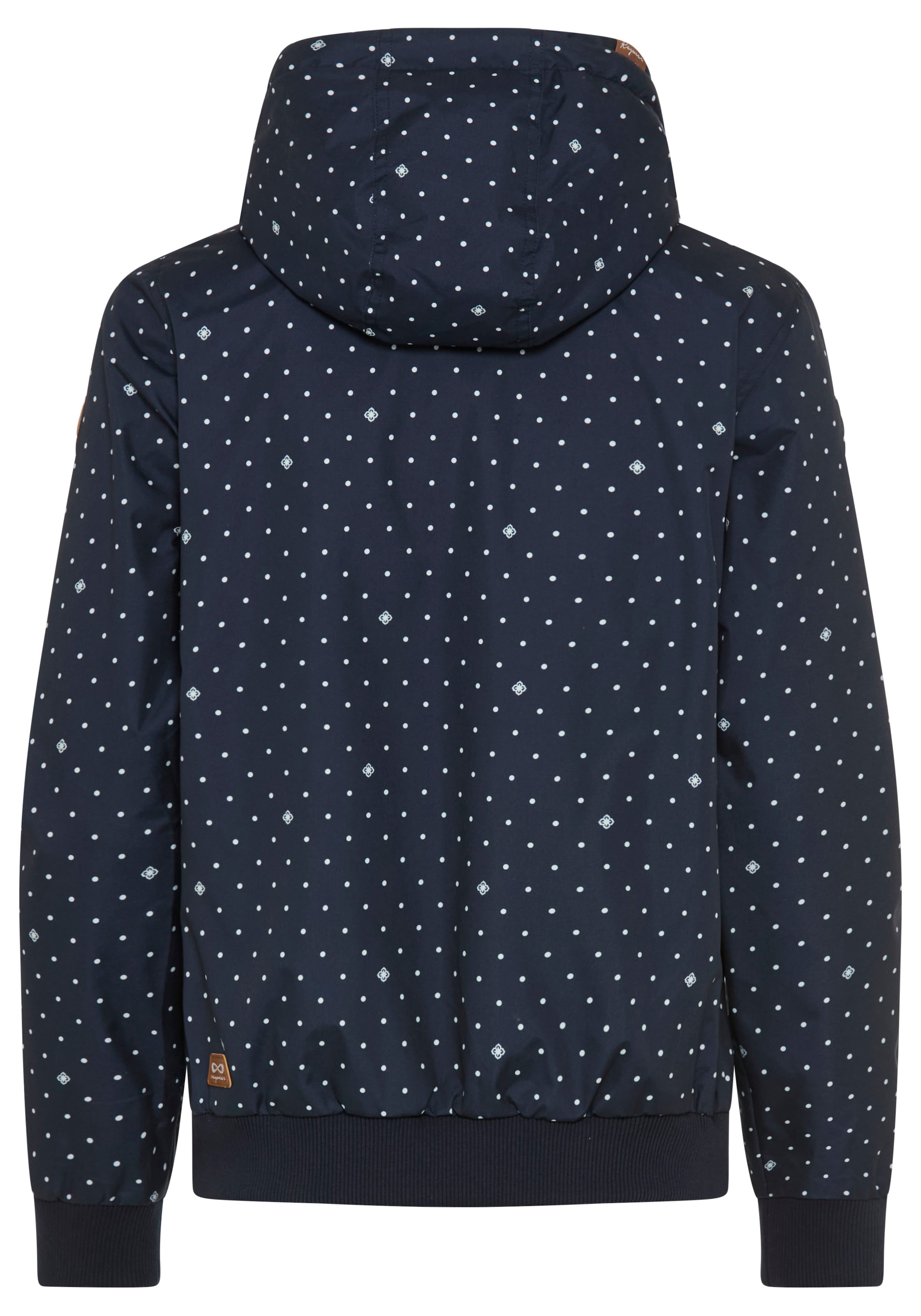 Ragwear Outdoorjacke »NUGGIE DOTS O« mit Kapuze aus Polyester, hüftlange Passform, hochschließender Kragen