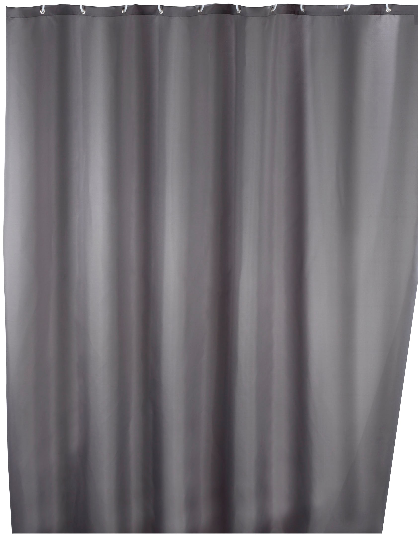 WENKO Duschvorhang "Uni Grey", Höhe 200 cm, waschbar