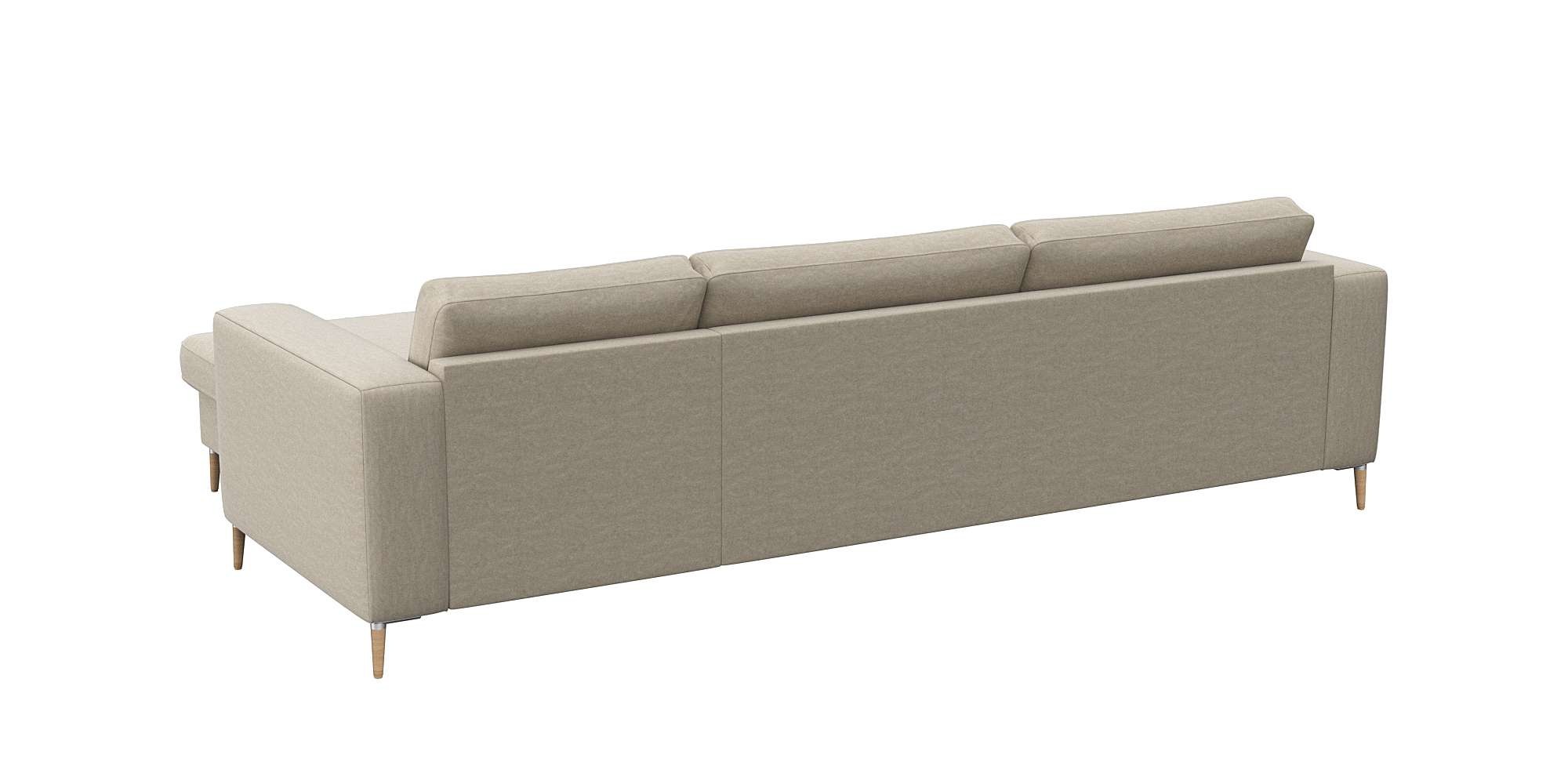 FLEXLUX Ecksofa »Fiore, super Sitzkomfort durch Kaltschaum im Sitz, L-Form«, breite Armlehnen, Kaltschaum, Füße Alu+ Eiche