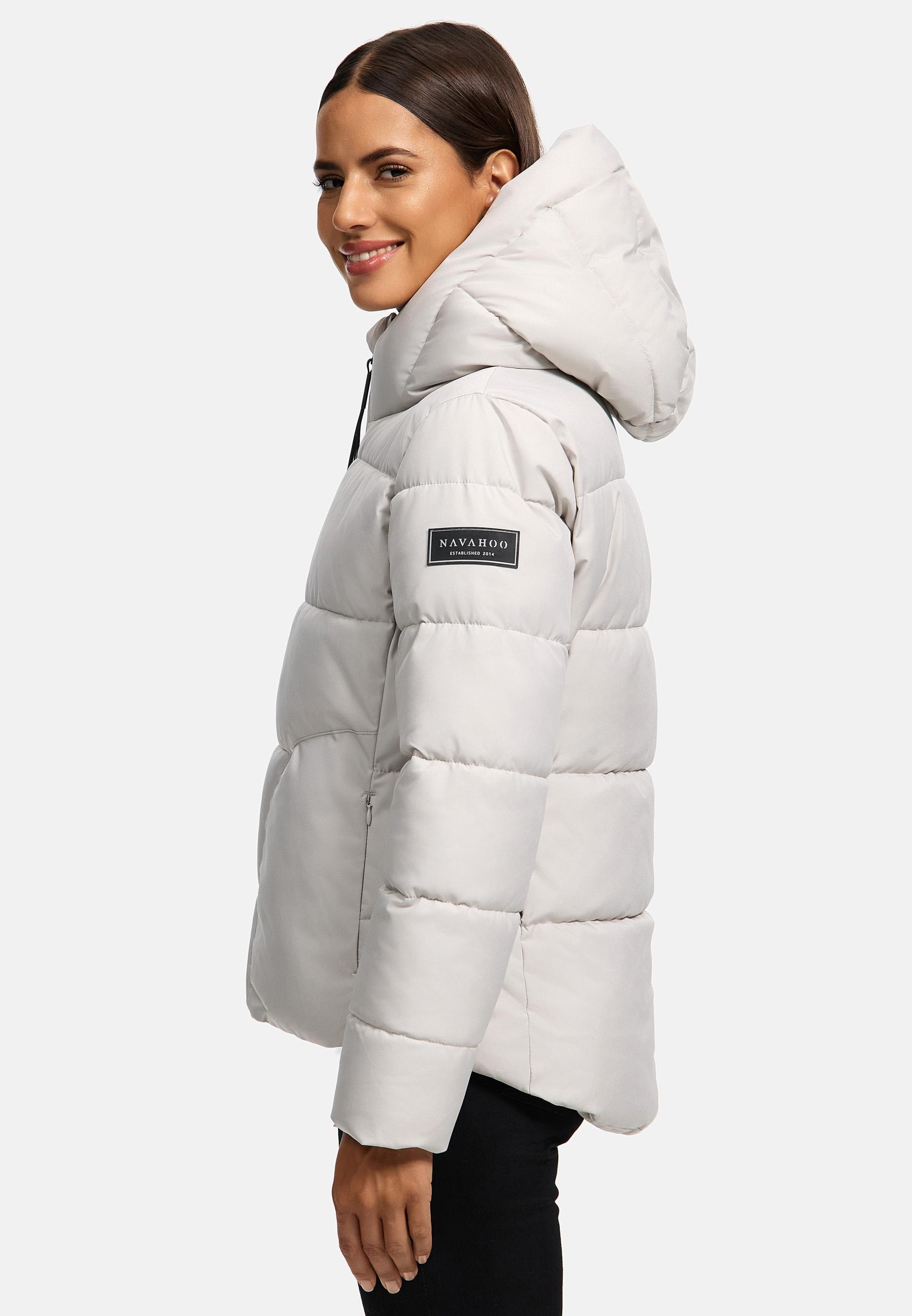 Navahoo Steppjacke »Lachperle XIV«, mit Kapuze, Kurze gesteppte Damen Winterjacke mit hohem Kragen und Kapuze
