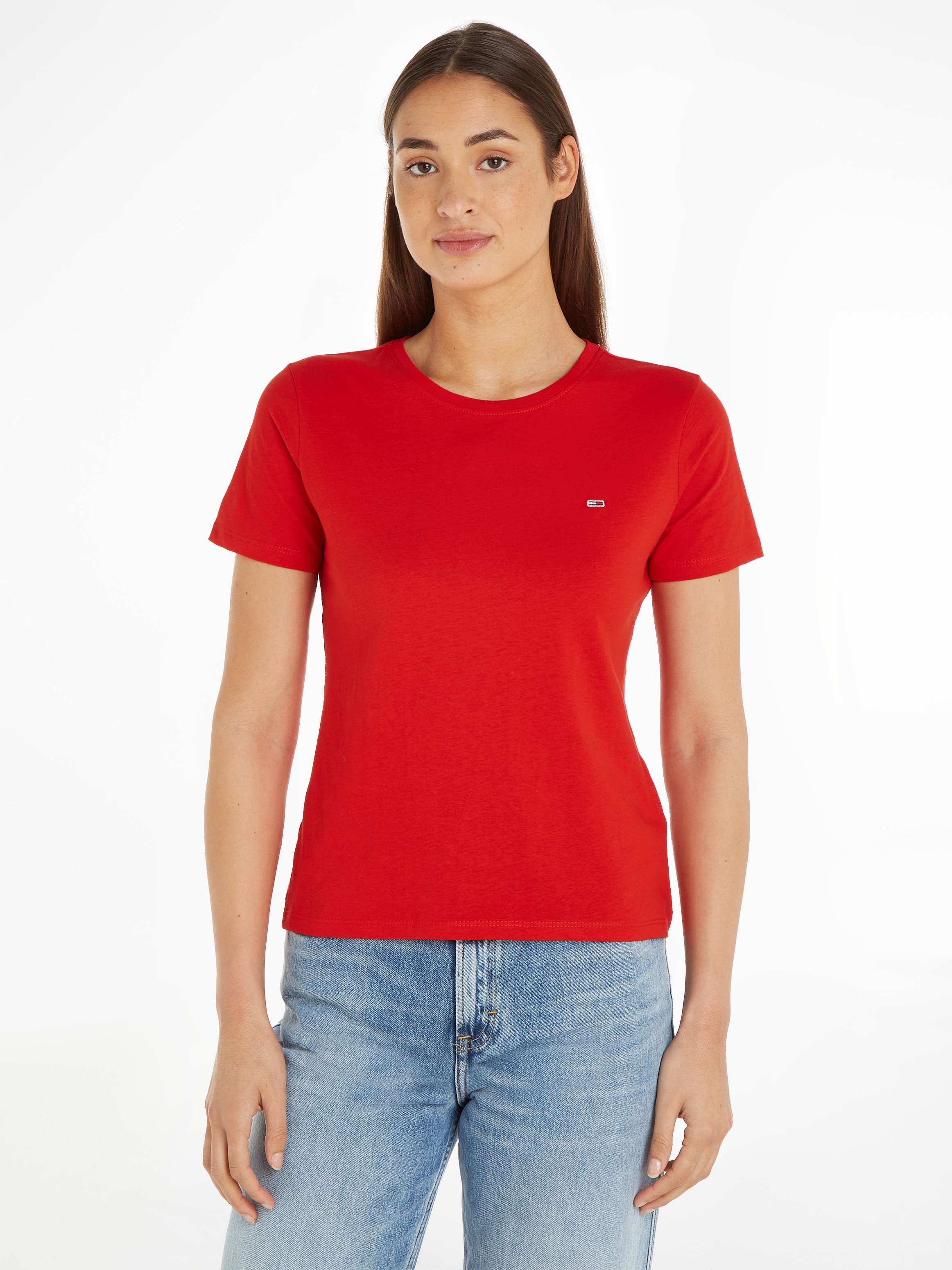 Tommy Jeans Rundhalsshirt »TJW 2PACK SOFT JERSEY TEE«, (2 tlg., 2er-Pack), mit  Tommy Jeans Logo-Flag-Stickerei für kaufen | BAUR