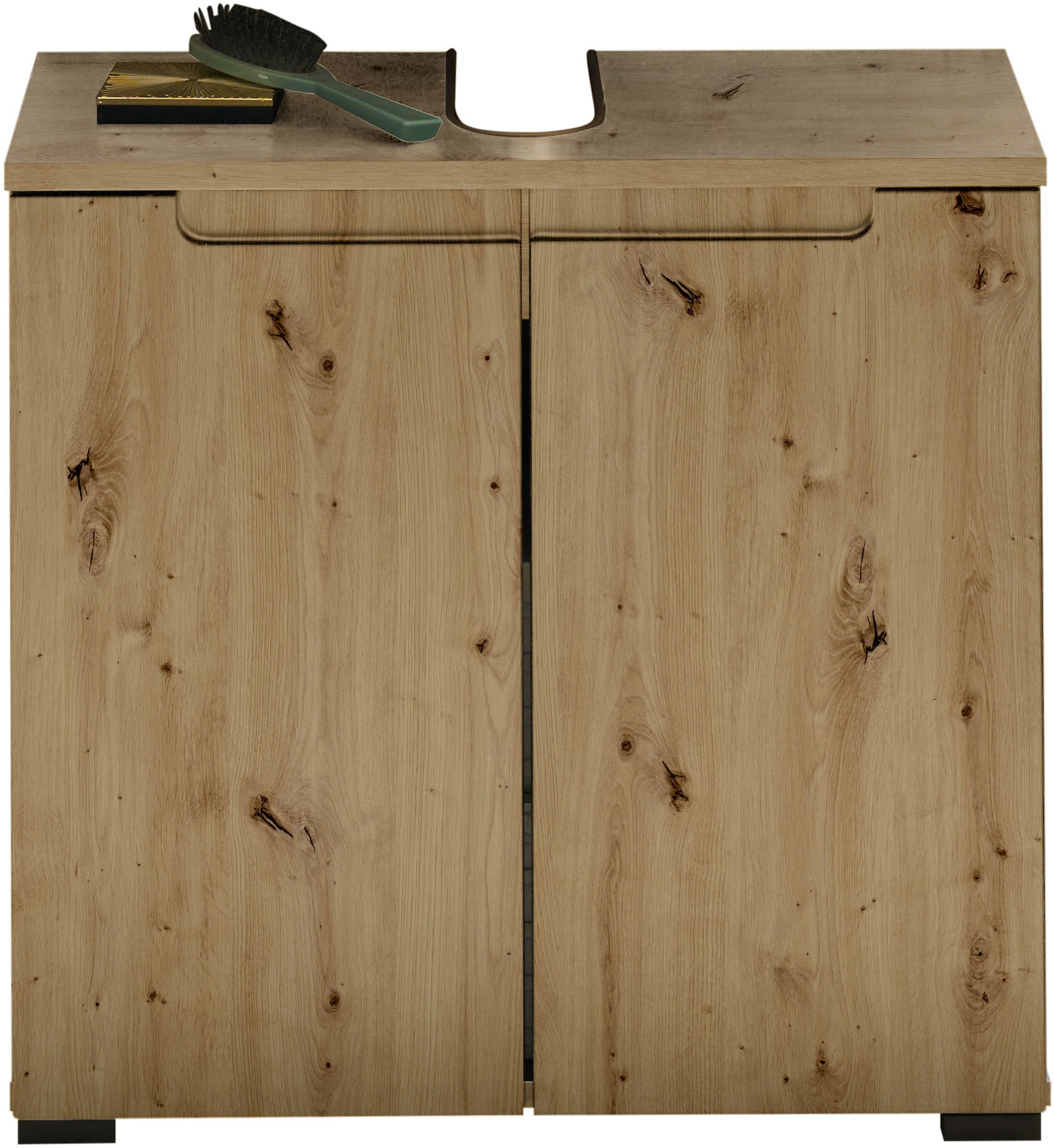 BASIC by Balculina Waschbeckenunterschrank »Spice, Badezimmerschrank BxTxH 60x57x32 cm«, (1 St.), Breite 60 cm, Griffmulden