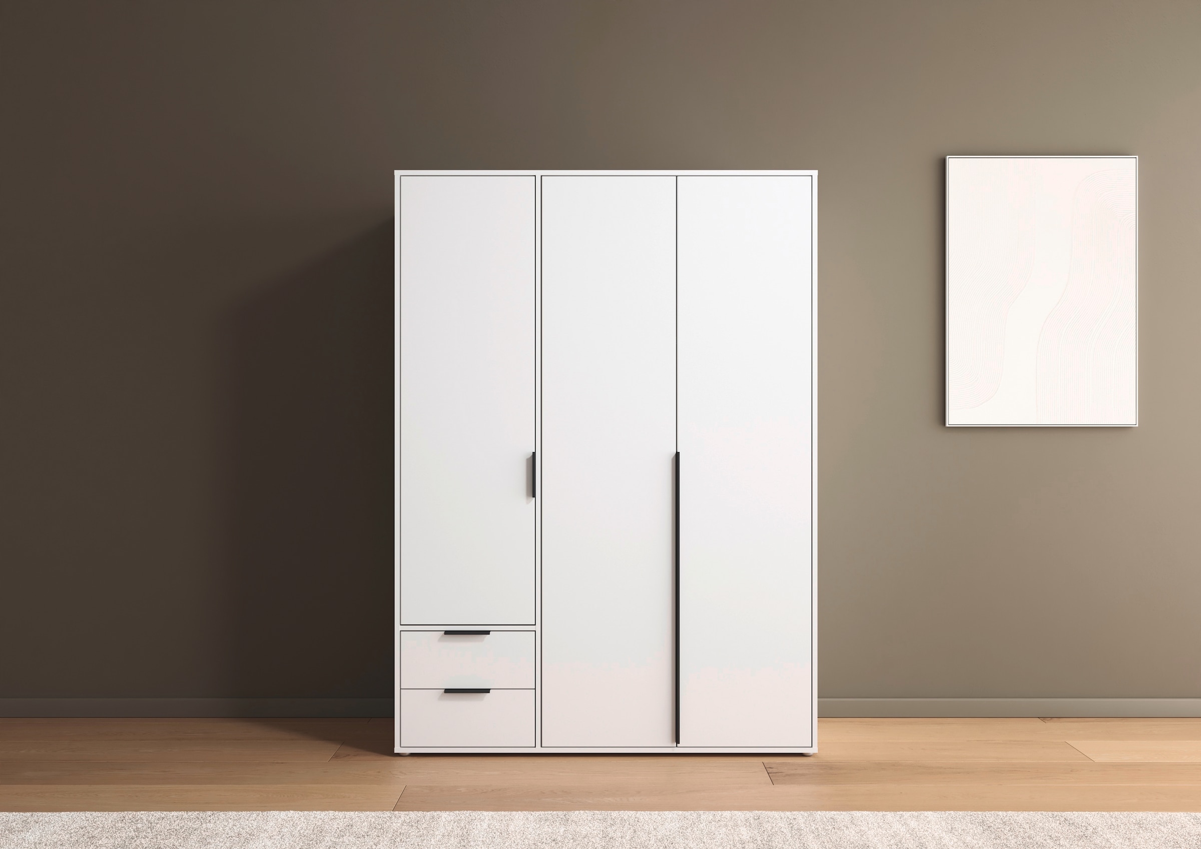 rauch "Kleiderschrank Schrank Garderobe Wäscheschrank NAGATA viel Stauraum" in 3 verschiedenen Ausstattungen BASIC/CLASSIC/PREMIUM, mit Schubladen sowie Stangengriffen TOPSELLER MADE IN GERMANY