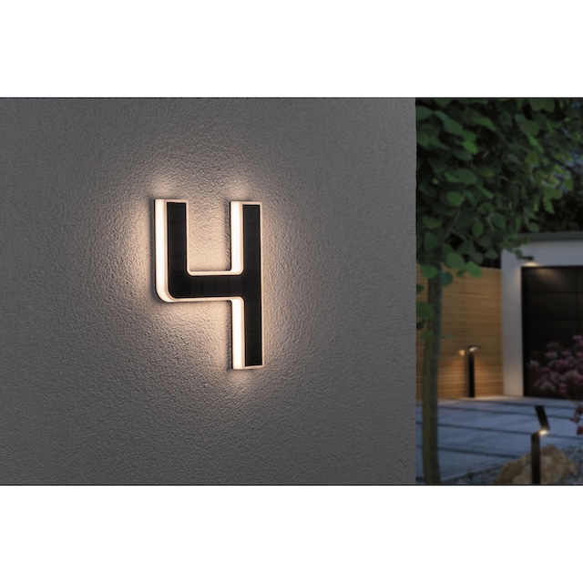Paulmann LED Außen-Wandleuchte »Solar Hausnummer«, 1 flammig-flammig, Hausnummern  0-9 wählbar, Akku wechselbar | BAUR