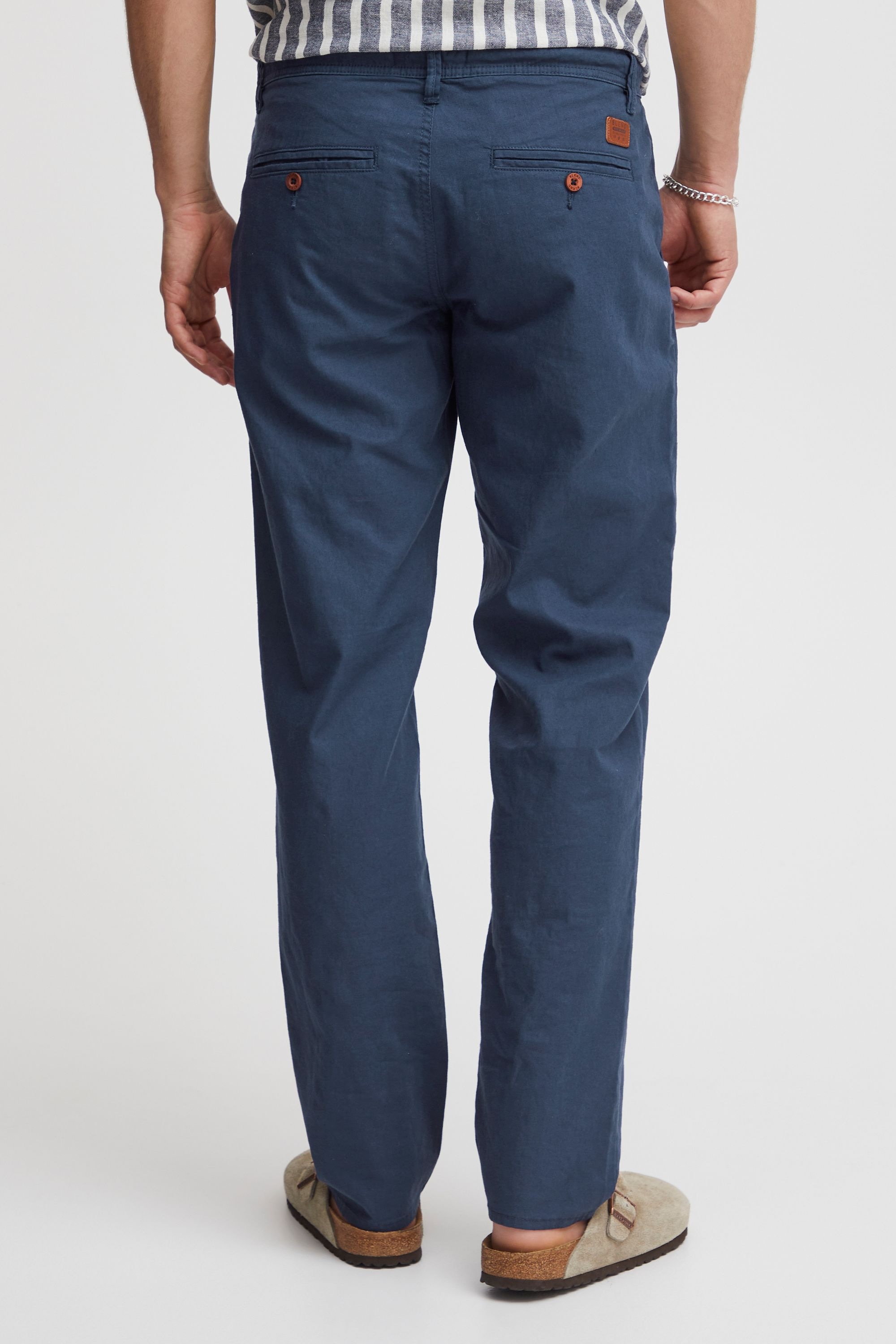 Leinenhose BLEND "Leinenhose BHLanias", Herren, Gr. XL, N-Gr, blau (navy), Obermaterial: 55% Leinen LI. 45% Baumwolle CO., Hosen 6