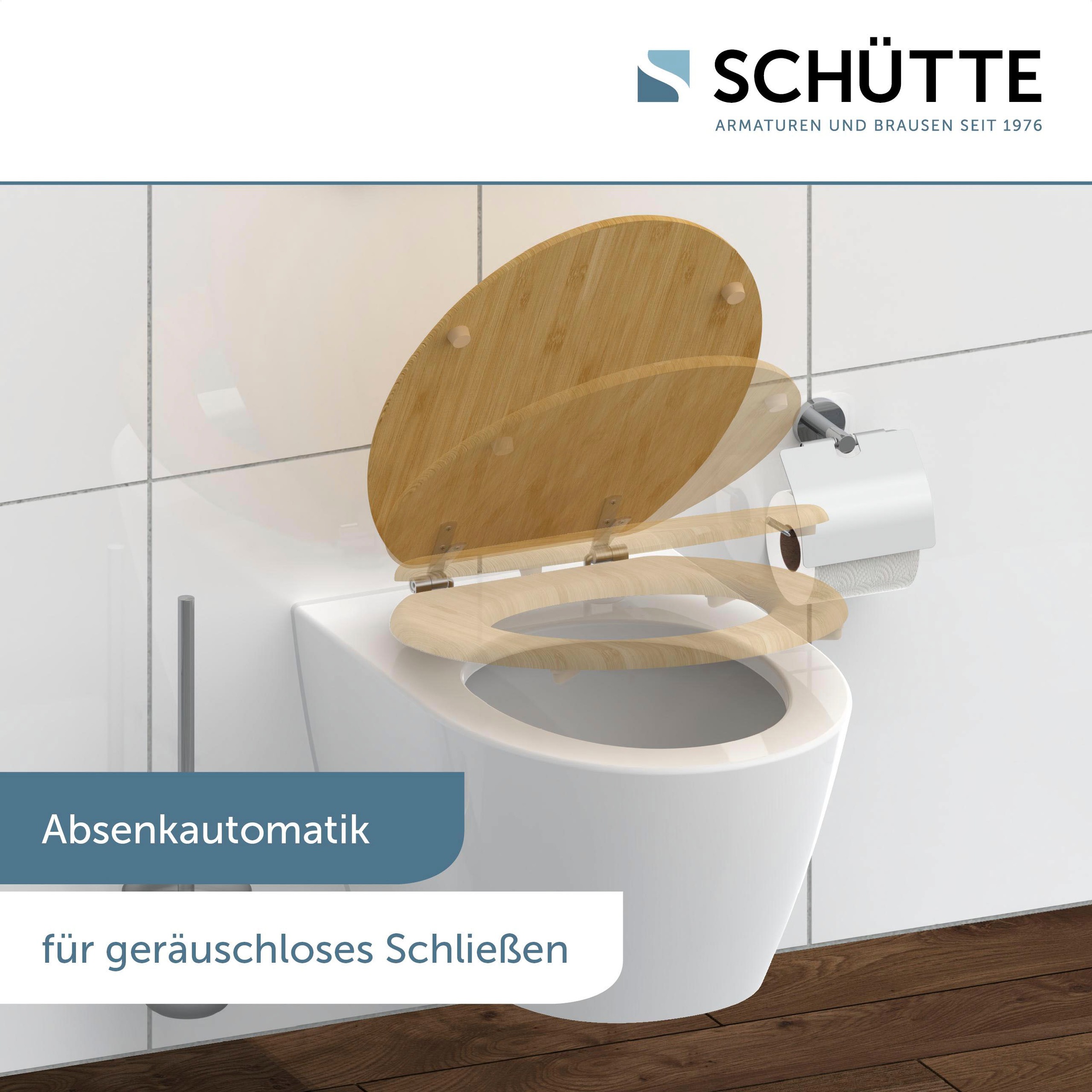 Schütte WC-Sitz »Bambus«, (1 St.), bruchsicher und kratzfest, Absenkautomatik, Standardmaß
