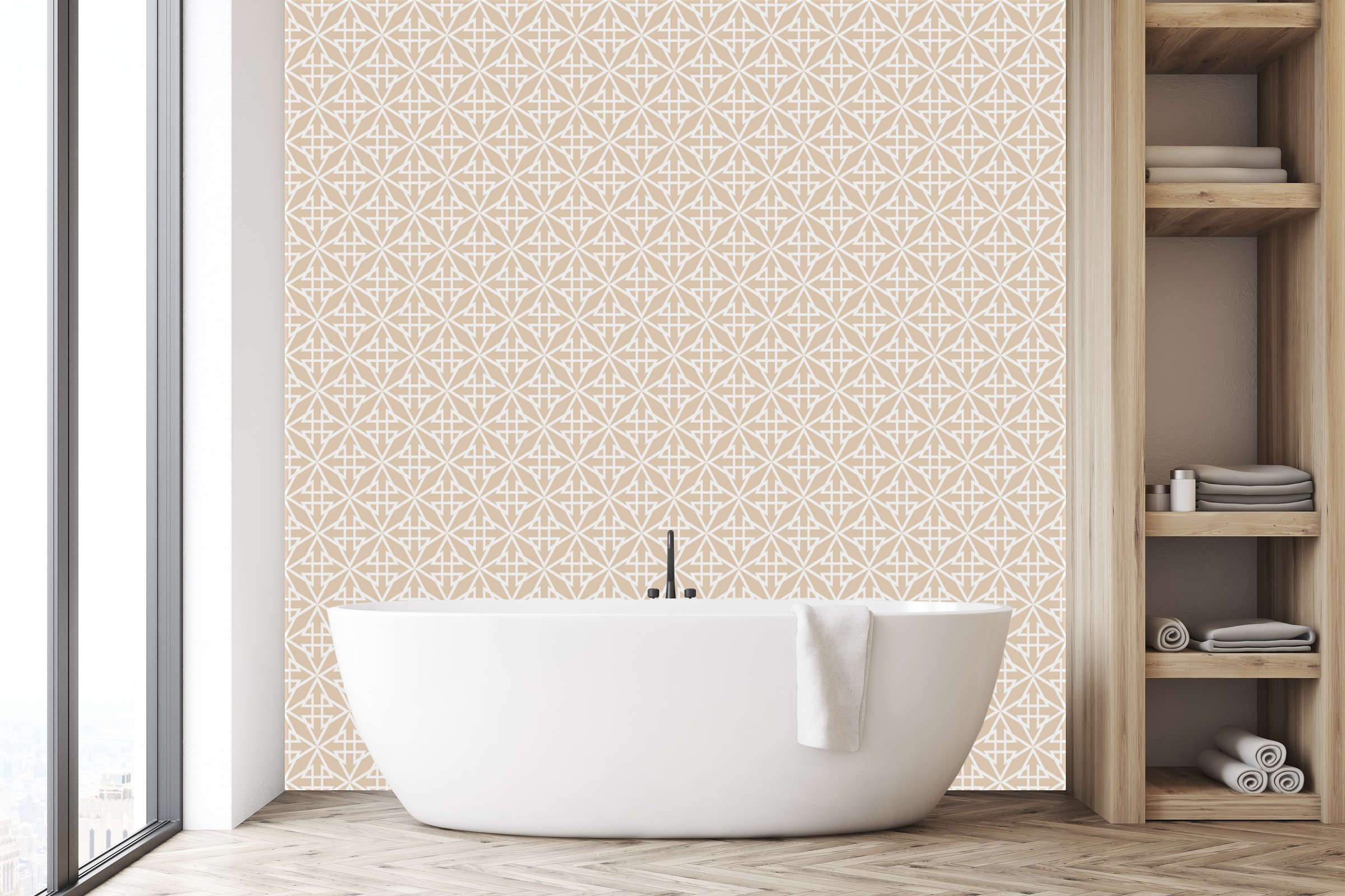 queence Vinyltapete »Abstrakt - Mosaik«, gemustert-Farbverlauf-bedruckt-abstrakt, 90x250cm, selbstklebend, kinderleichte Anbringung, Sticker