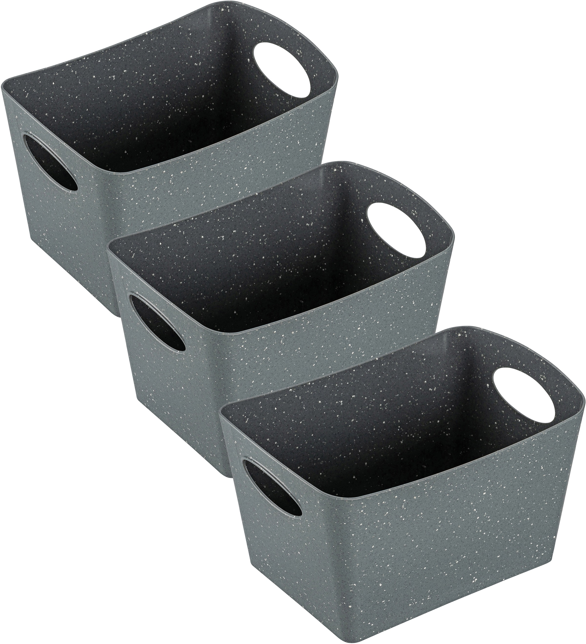 KOZIOL Organizer "BOXXX S", (Set, 3 St.), Aufbewahrungsbox, Made in Germany, 100% recyceltes Material, 1 Liter