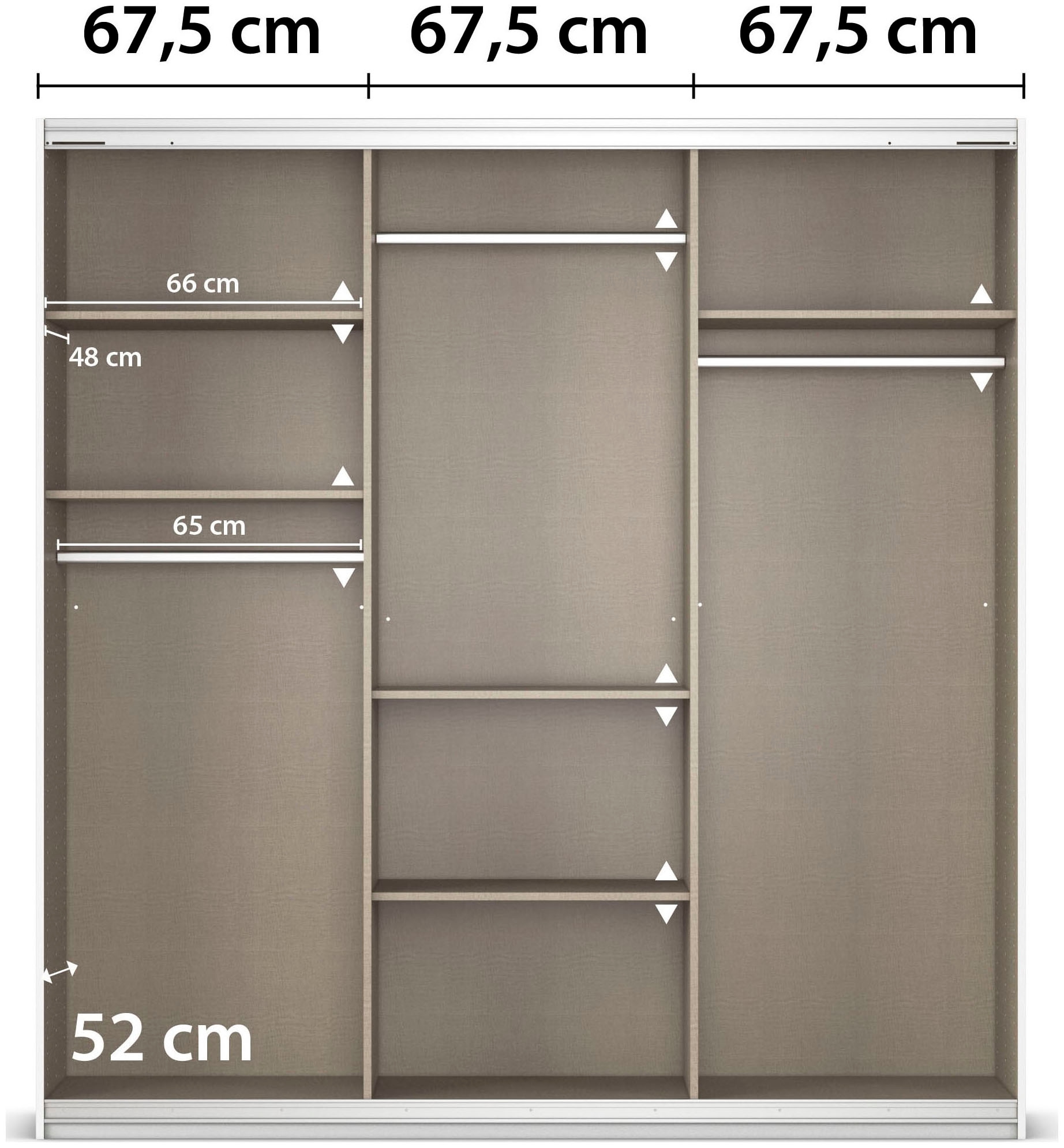 rauch Schwebetürenschrank »Kleiderschrank Schrank Garderobe AGORDO«, (in zwei Griff-Farben), Top Innenausstattung, in 4 Breiten und 2 Höhen MADE IN GERMANY