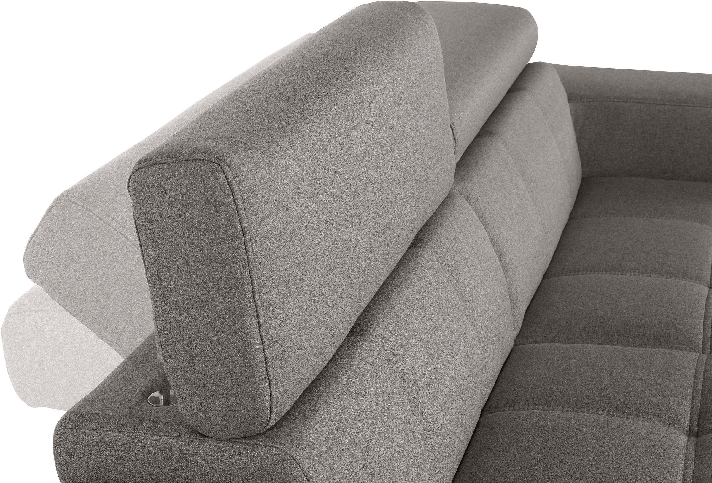 DOMO collection 2-Sitzer »Cunelli zeitlos und elegant, moderne Sitznähte als Designelement,«, wahlweise mit 6-fach verstellbaren Kopfteilen, fester Sitzkomfort