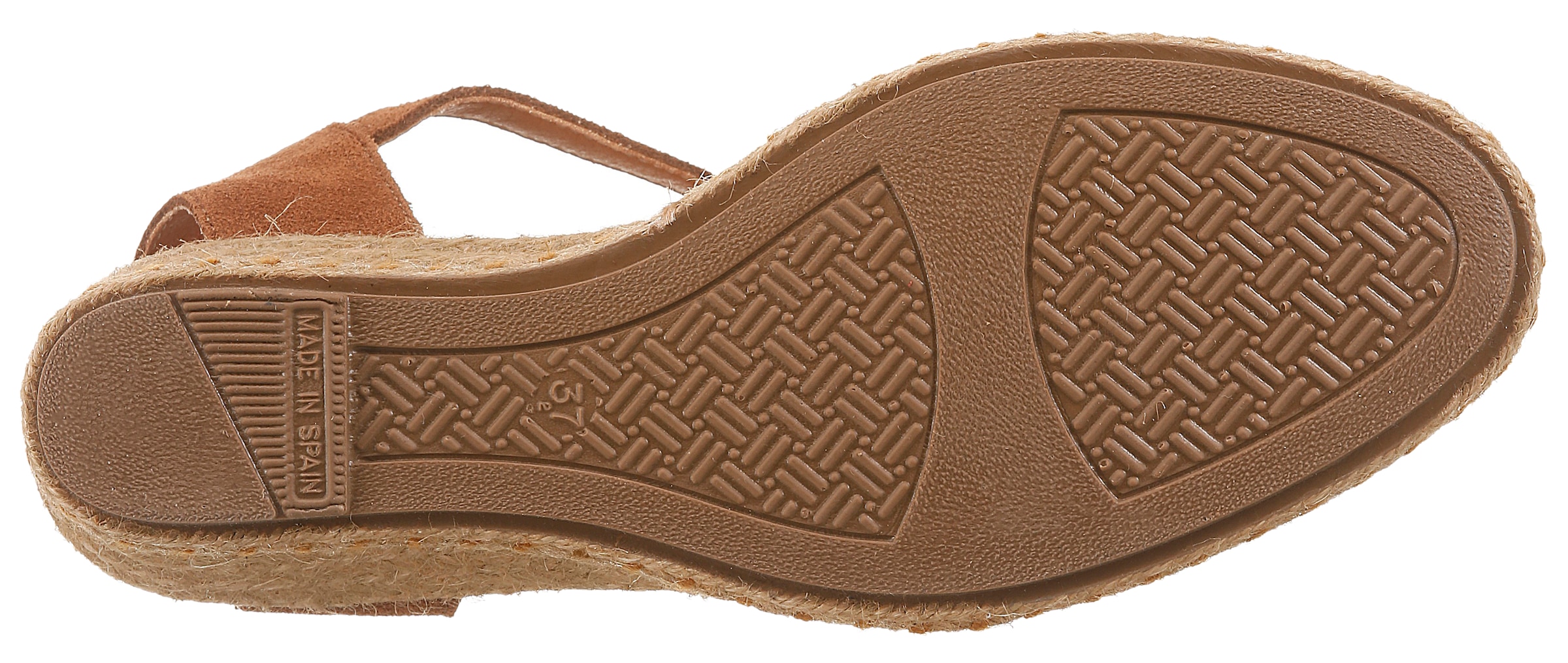 VERBENAS Slingpumps  Keilsandalette, Sommerschuh, Urlaubsschuh mit Bastbesatz