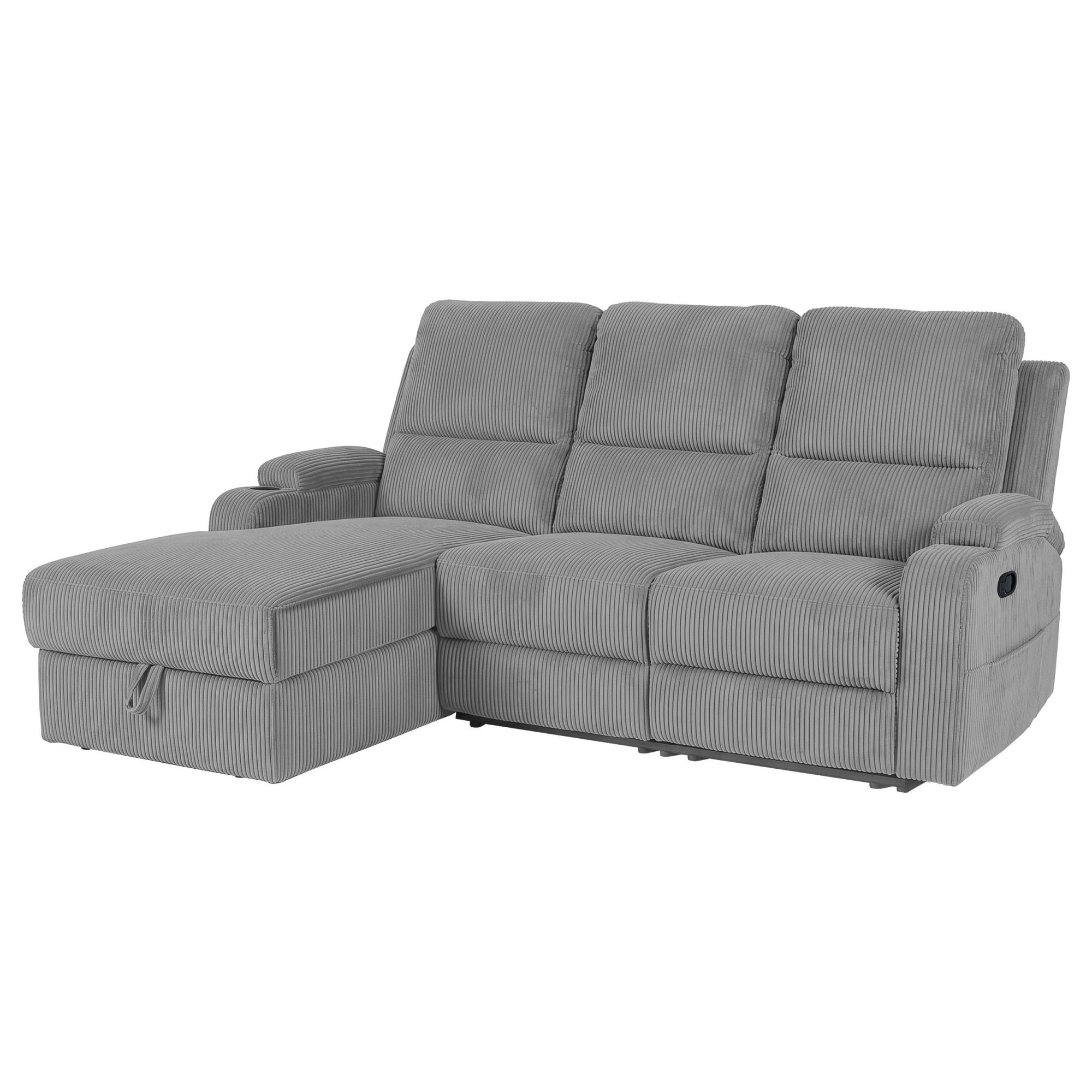 OTTO home Ecksofa »NAPORI Cord, Multimediasofa, L-Form« man. oder elektr. Relaxfuntion, USB-A bei elektr. Variante, Staukasten