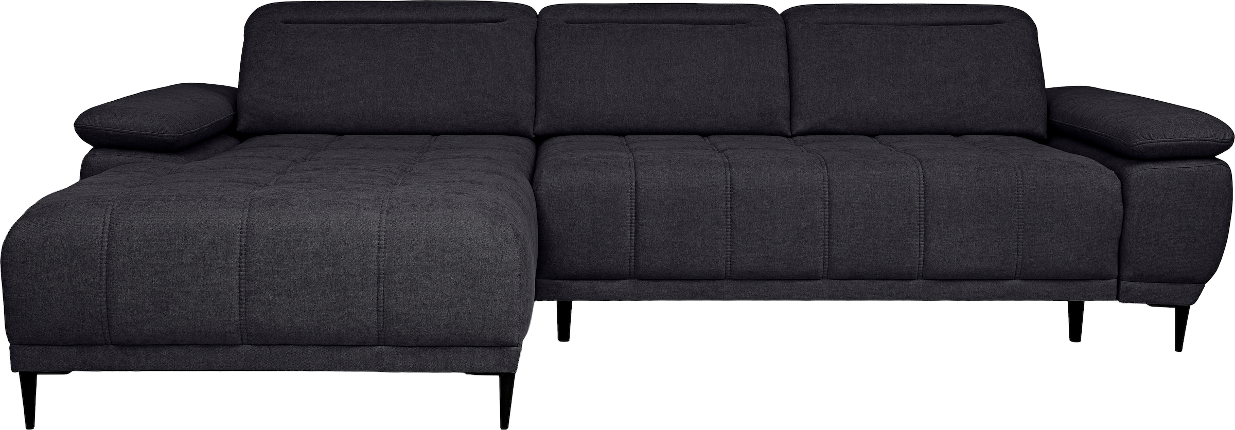 WERK2 Ecksofa »Focus-S, inkl. elektr. Sitzvorzug, manuelle Kopfteilverstellung« elektr. Sitztiefenverstellung, flexible Kopfstützen, 12cm Füße, L-Form