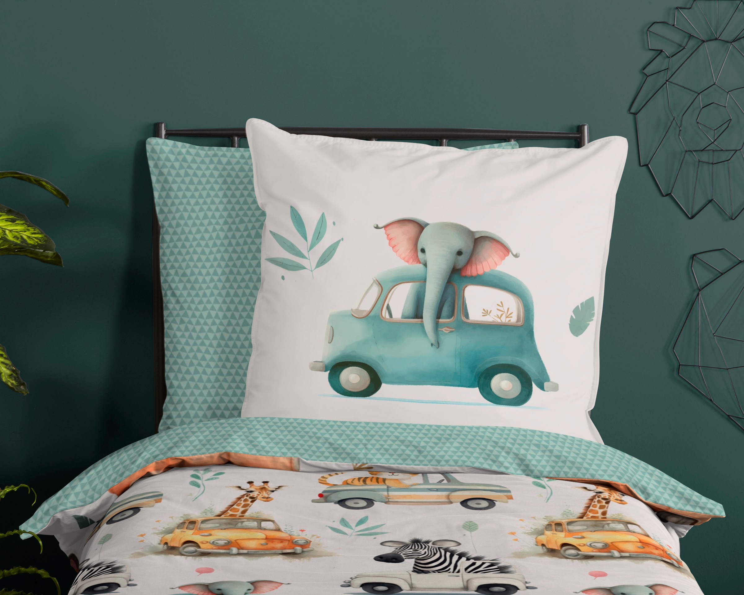 good morning Kinderbettwäsche »Gogo«, Baumwolle, 135x200, Reißverschluss, Wendeoptik, Kind, Junge, Fahrzeuge