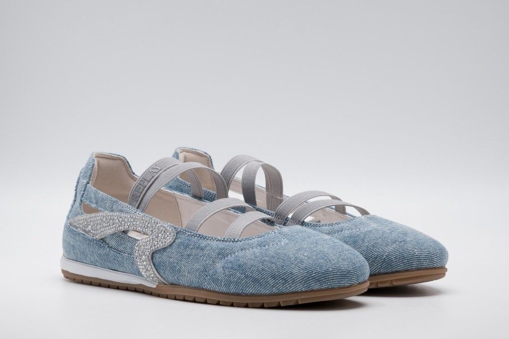 Replay Sneaker Ballerinas Slipper, Sommerschuh, Schlupfschuh mit seitlichen Strasssteinchen
