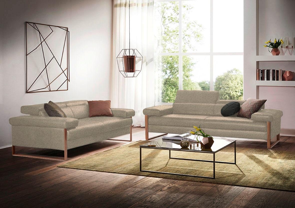 W.SCHILLIG 2-Sitzer »finn«, German Design Award 2016, Fußgestell Nussbaum natur, Breite 210 cm