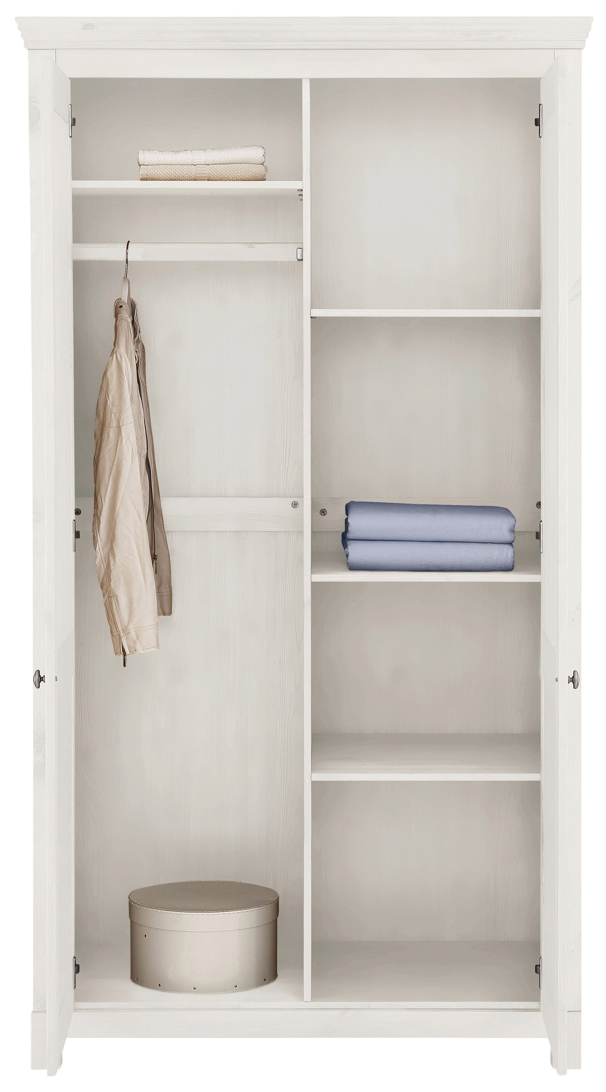 Thumbnail - Home affaire Kleiderschrank "Rauna, mit Lamellen und Kassetten, klassischer Landhausstil, rustikal", (2 Breiten: 113/159...