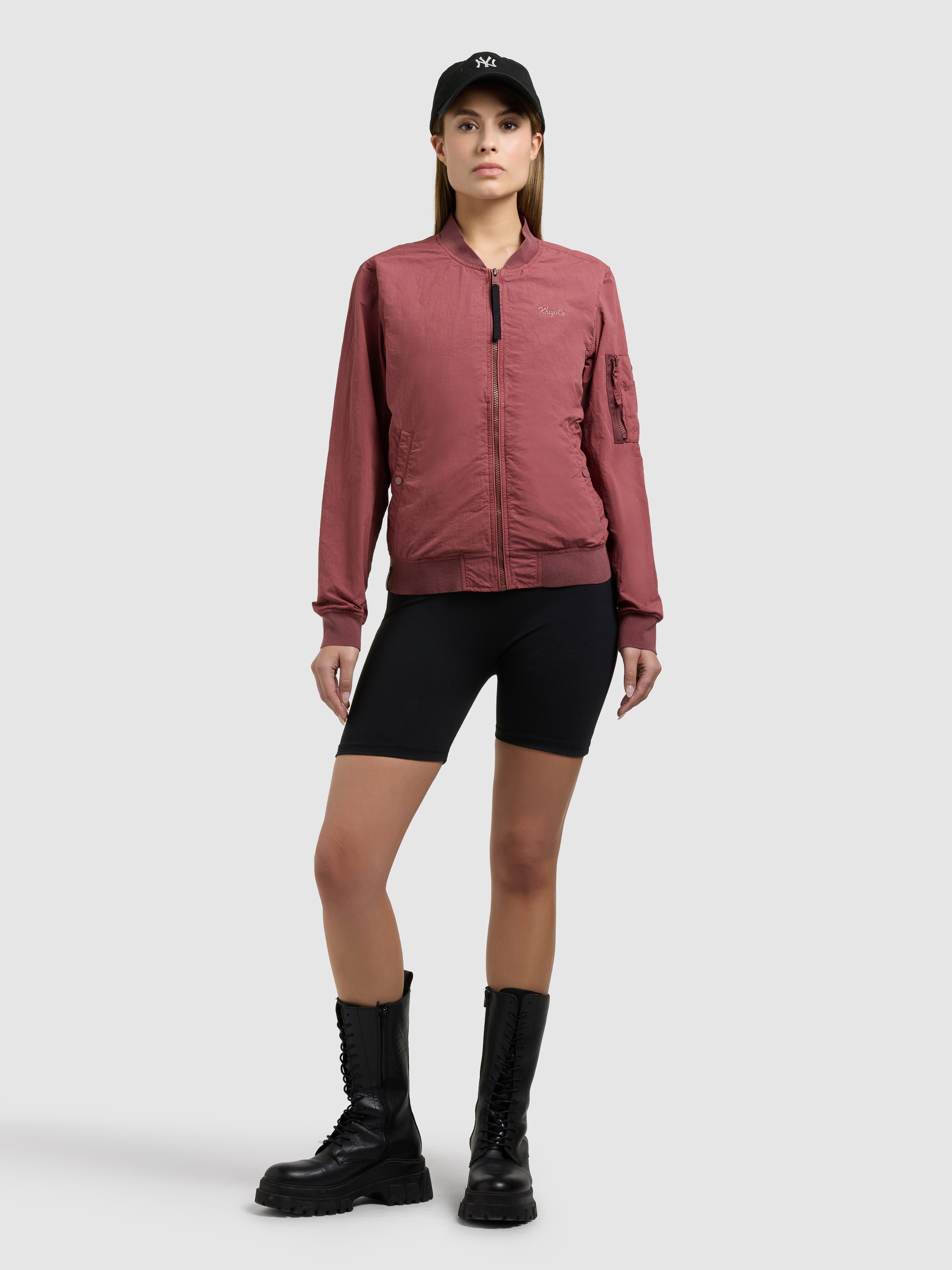 Bomberjacke KHUJO "DENZ", Damen, Gr. M, fuchsia, Web, 100% Nylon, regular fit, eingesetzt angesetztes Bündchen, Jacken Bomberjacke 2