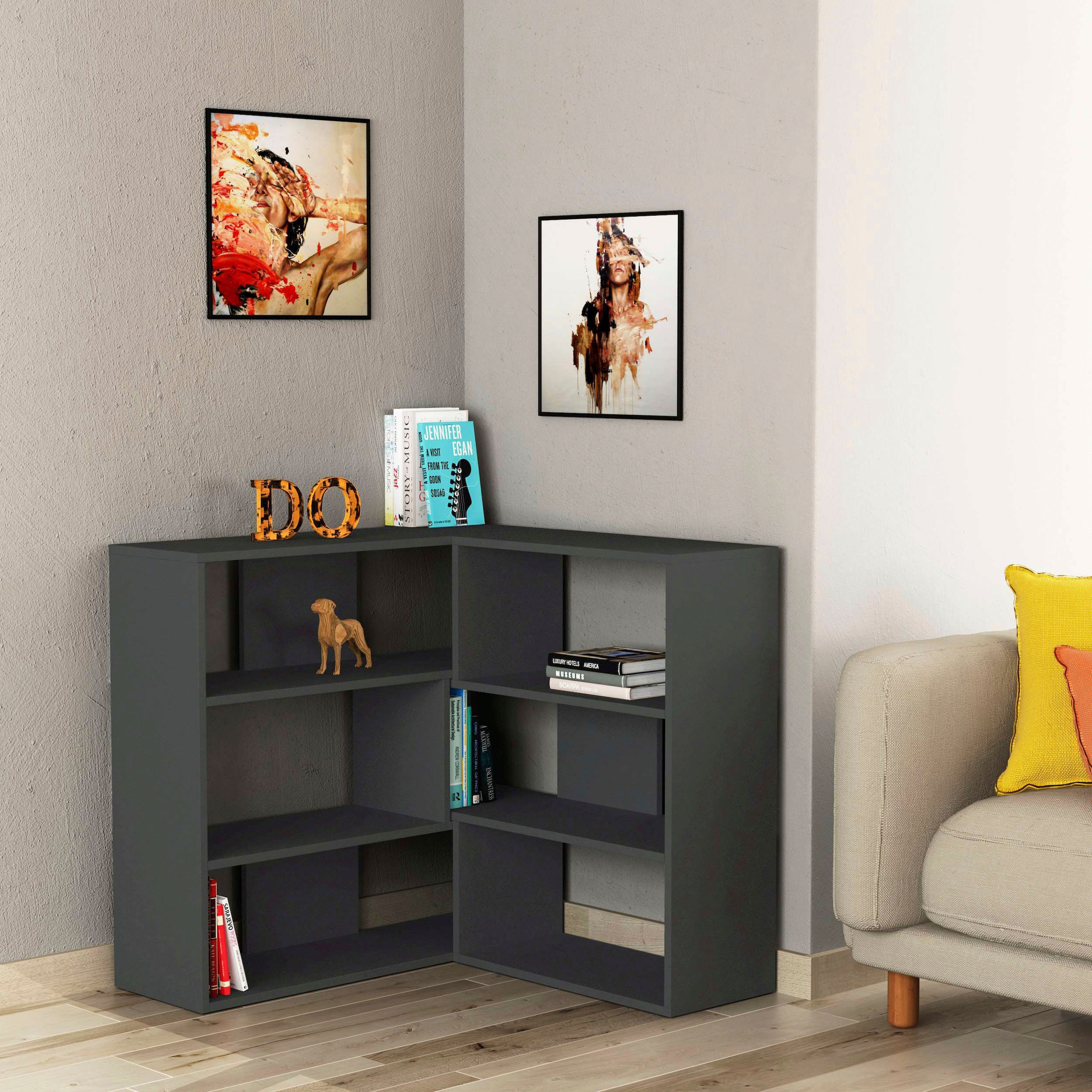 Decortie Bücherregal »Molly No.3 Bücherregal«, (Packung), Leichte Montage, Lagerung, Platzsparend