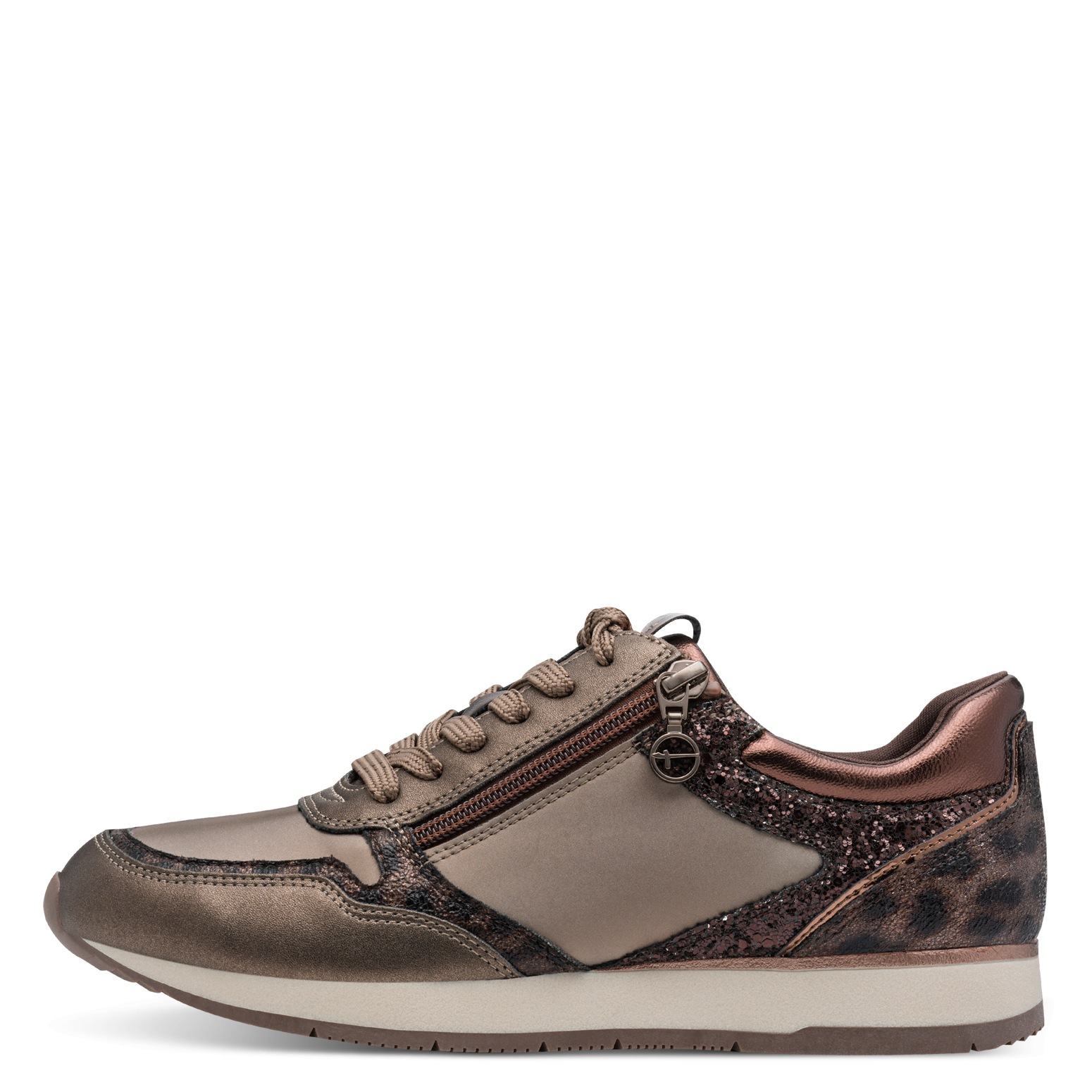 Tamaris Plateausneaker, Freizeitschuh, Halbschuh, Schnürschuh mit dezenten Metallic-Details