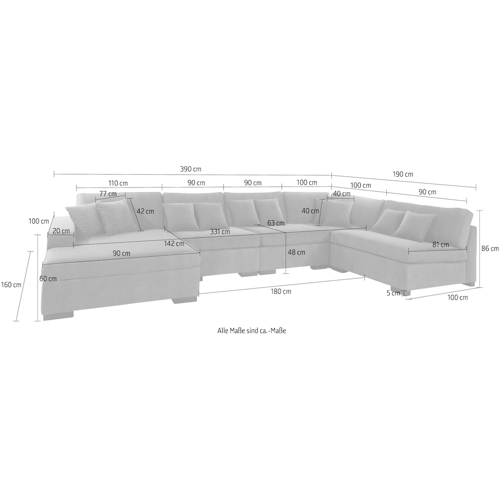 Guido Maria Kretschmer Home&Living Wohnlandschaft »Skara U-Form«