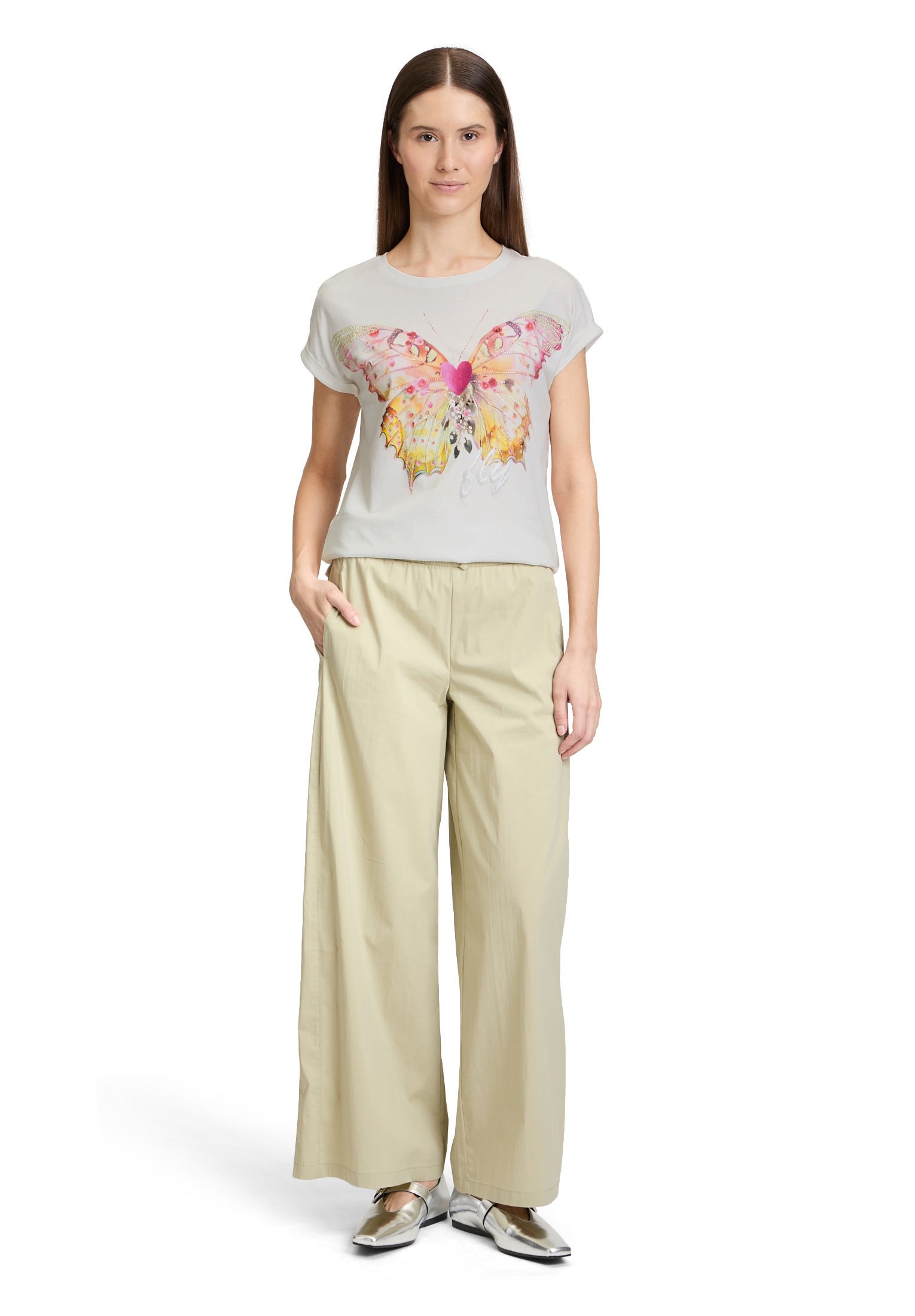 Cartoon Kurzarmshirt »Cartoon Printshirt mit Ärmelaufschlag«, (1 tlg.), Placement