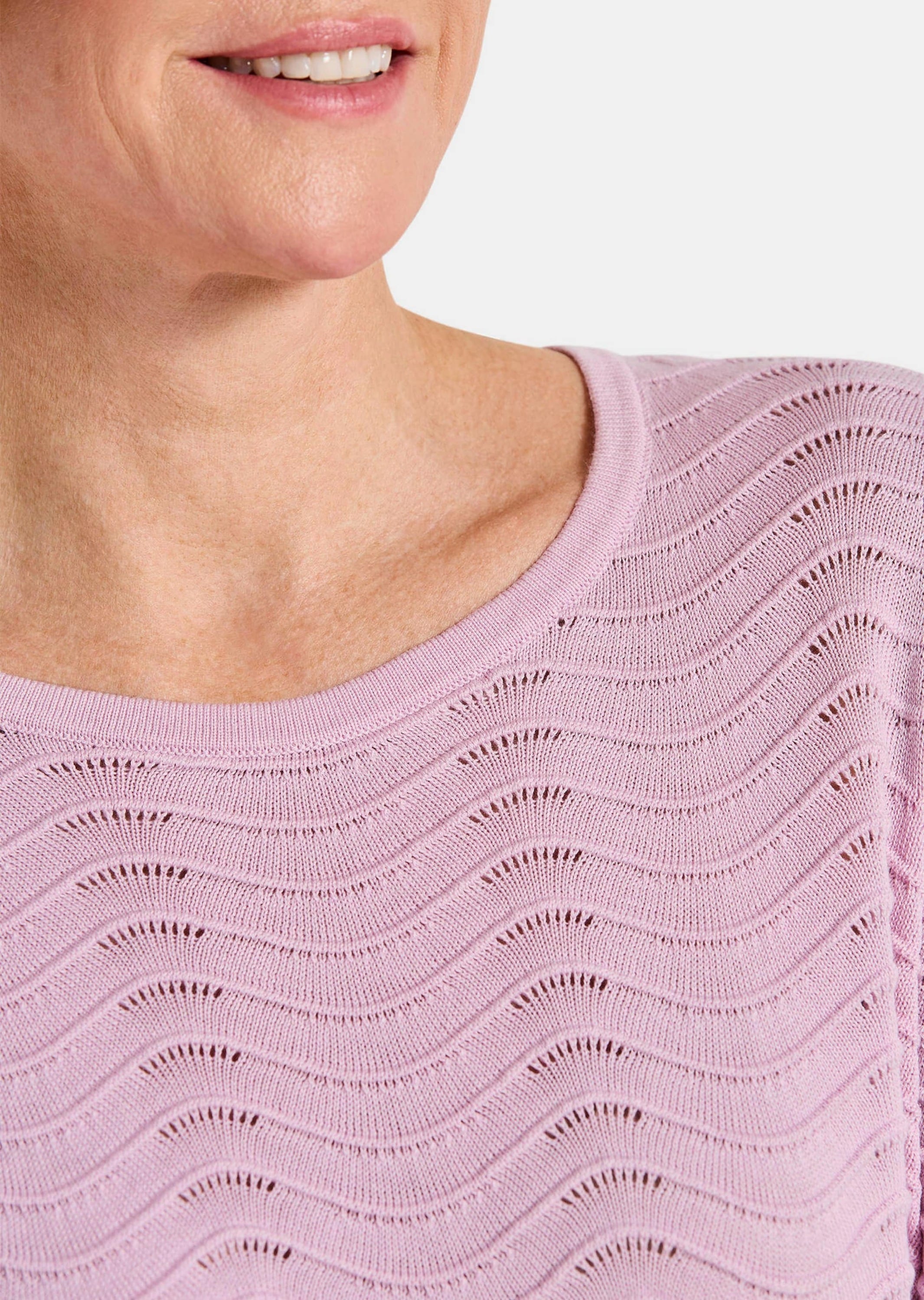 GOLDNER Rundhalspullover »Sommerpullover mit Wellenstruktur« moderner Wellenstrick
