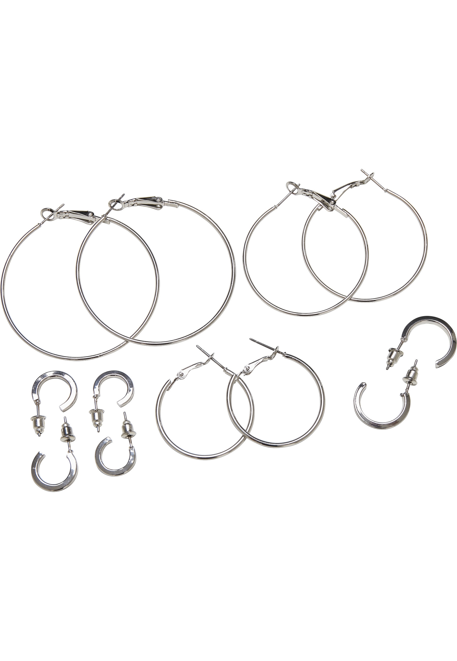 URBAN CLASSICS Schmuckset »Urban Classics Damen Basic Hoop Earrings 6-Pack« (1 Stk. tlg.)